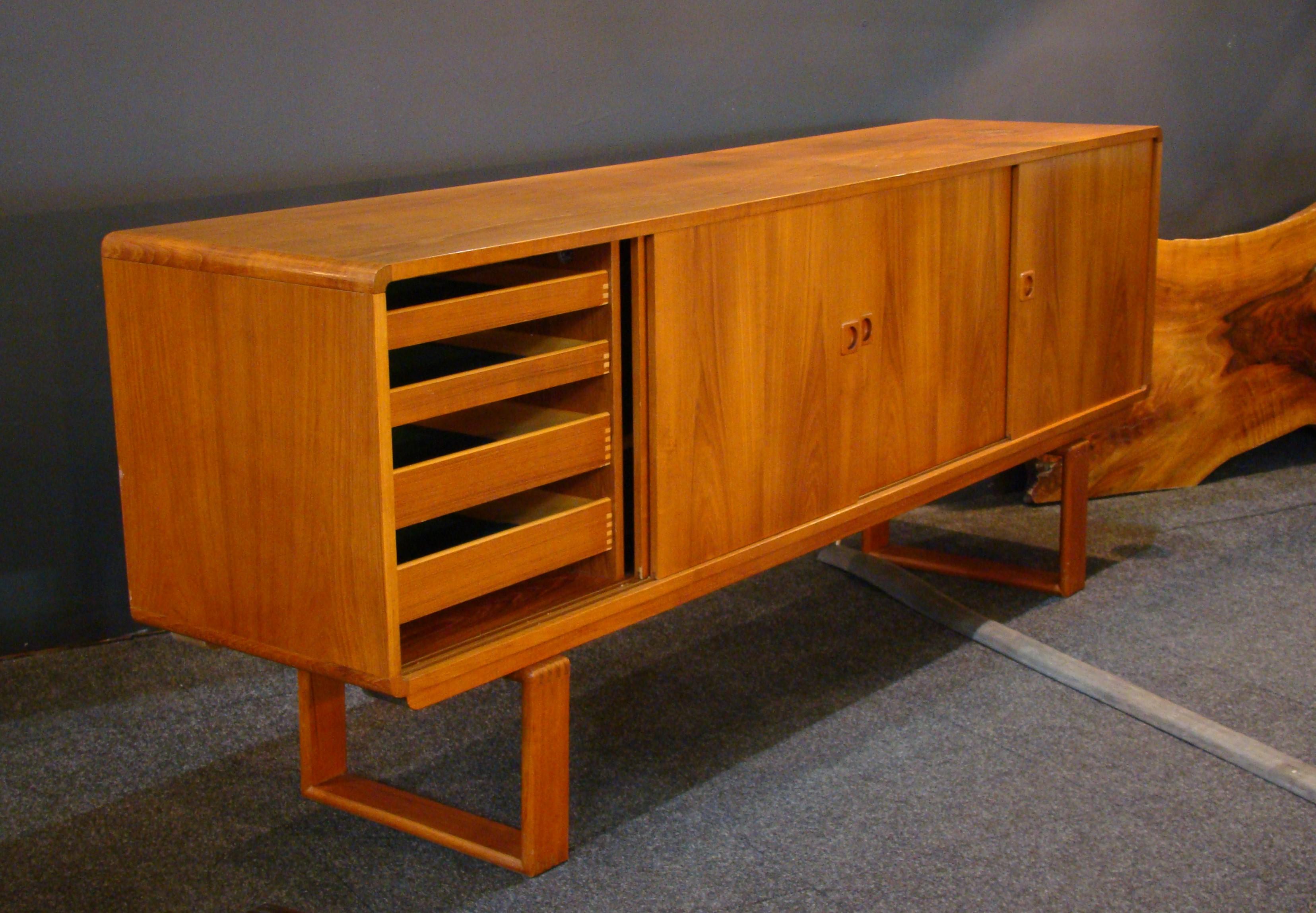 Danish Teak Credenza with Dovetailed Runners by Klausen and Son, circa 1969 4