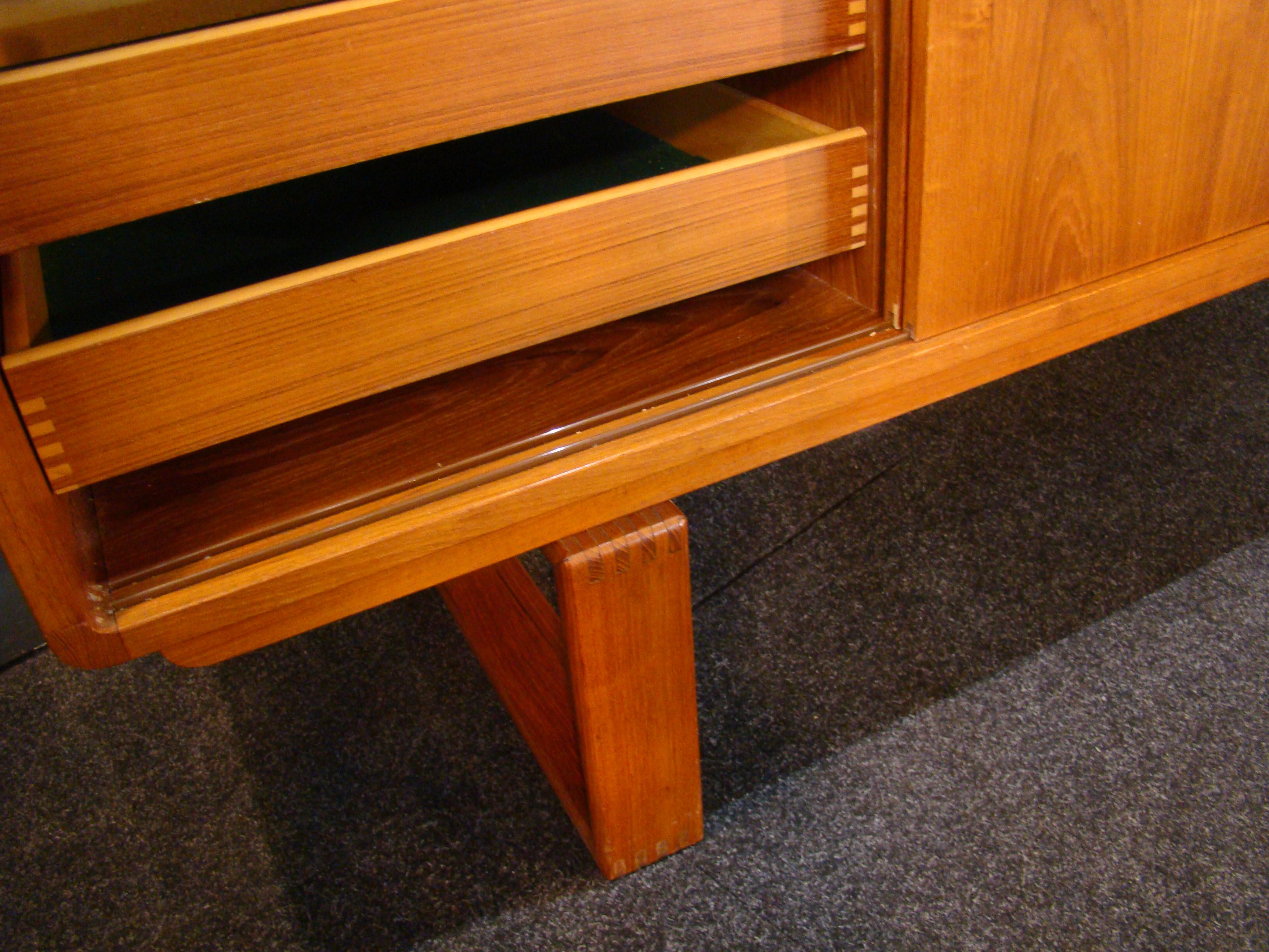 20th Century Danish Teak Credenza with Dovetailed Runners by Klausen and Son, circa 1969