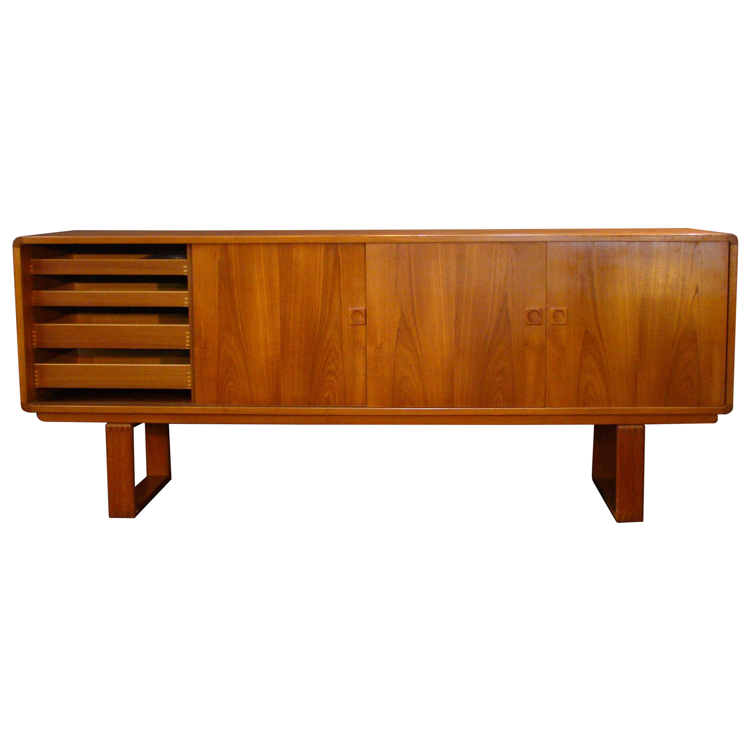 Danish Teak Credenza with Dovetailed Runners by Klausen and Son, circa 1969