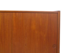 Danish Teak Credenza with Sliding Doors and Drawers