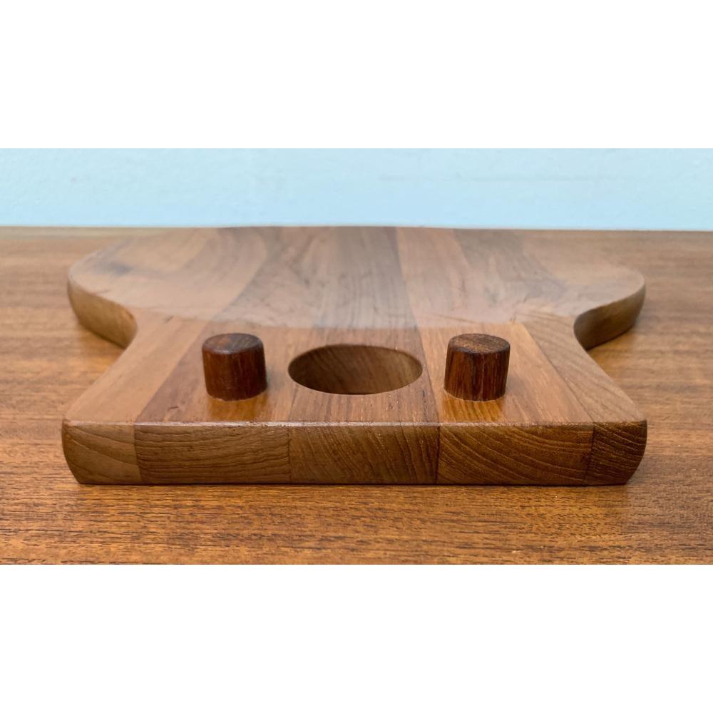 Mid-Century Modern Planche à découper en teck danoise de Nissen, années 1960 en vente