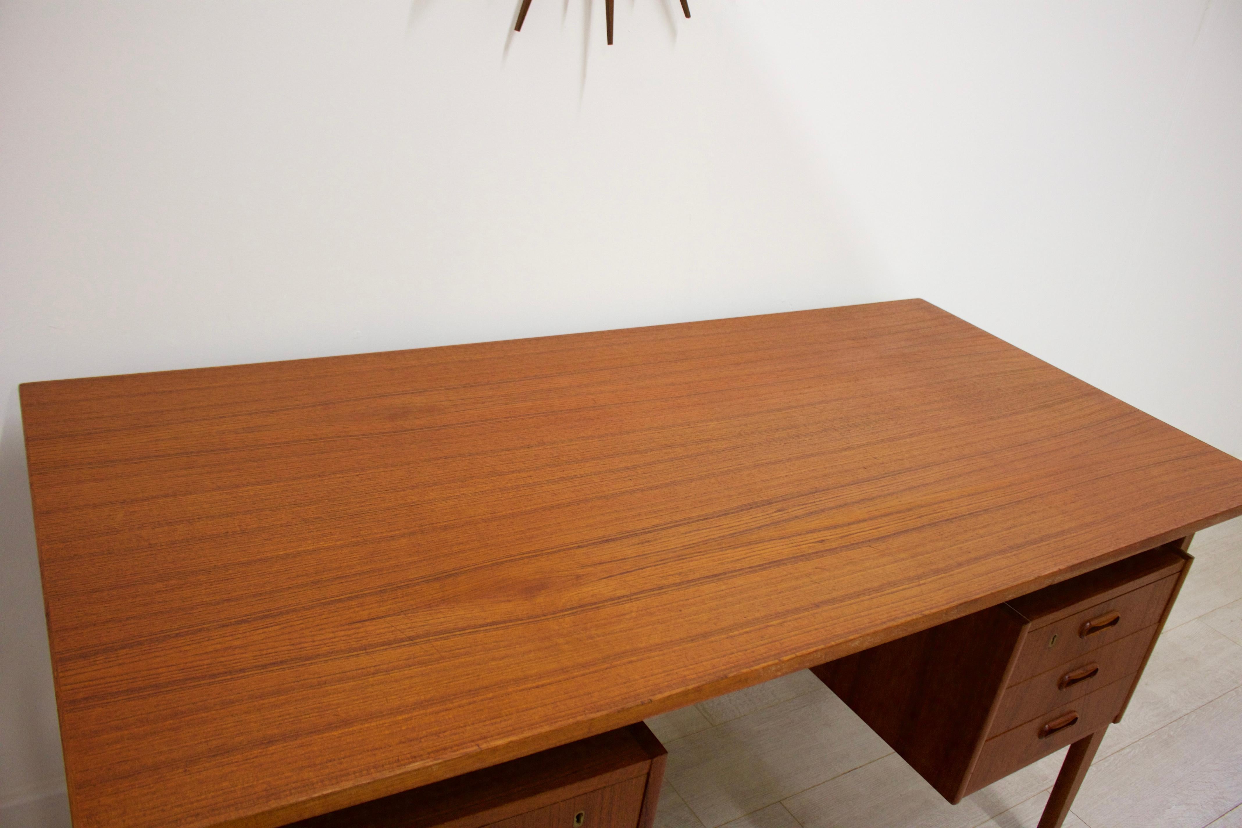 Danish Teak Desk, 1960s In Good Condition In South Shields, Tyne and Wear