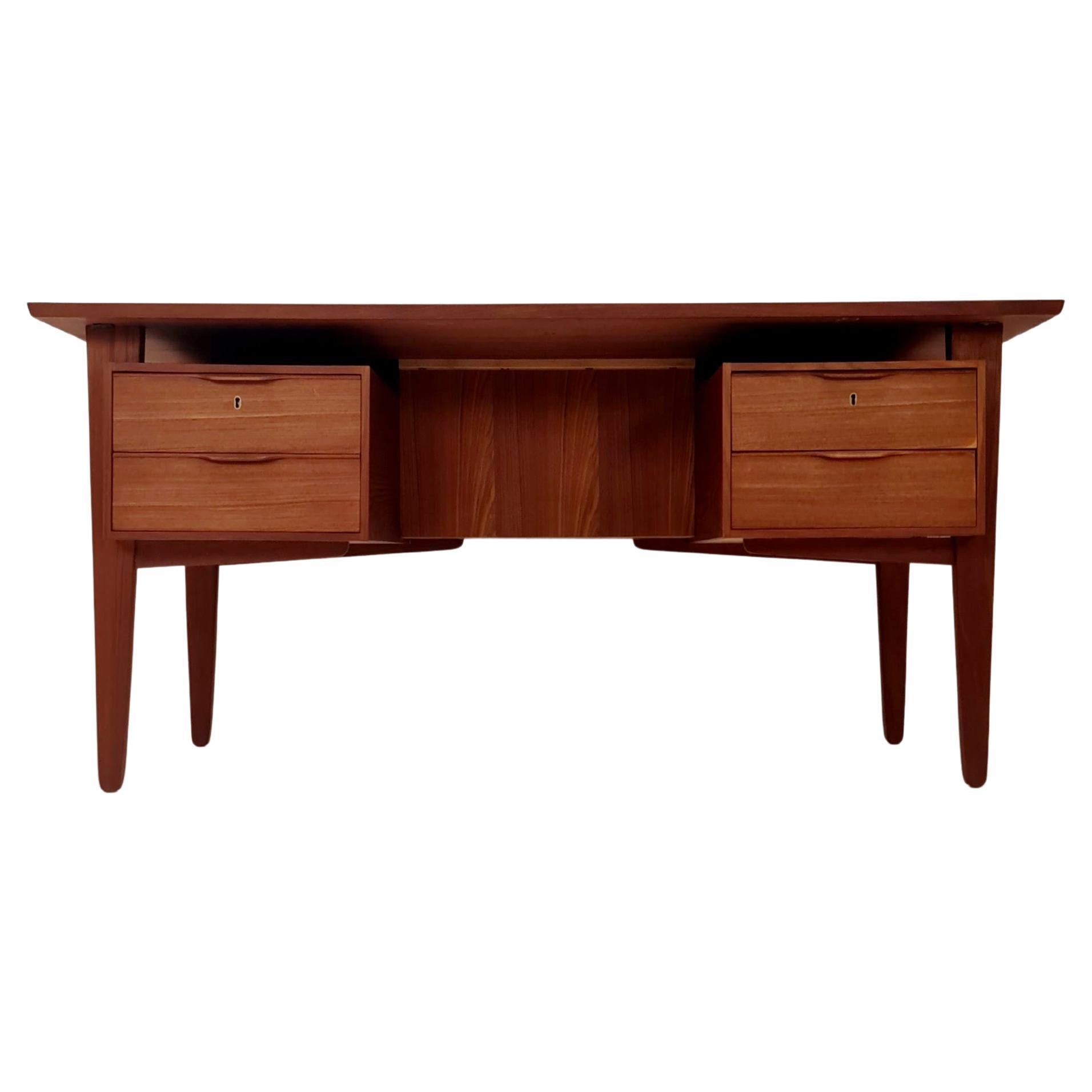 Danish teak desk by Henning Jorgensen for Fredericia Denmark, 1960s