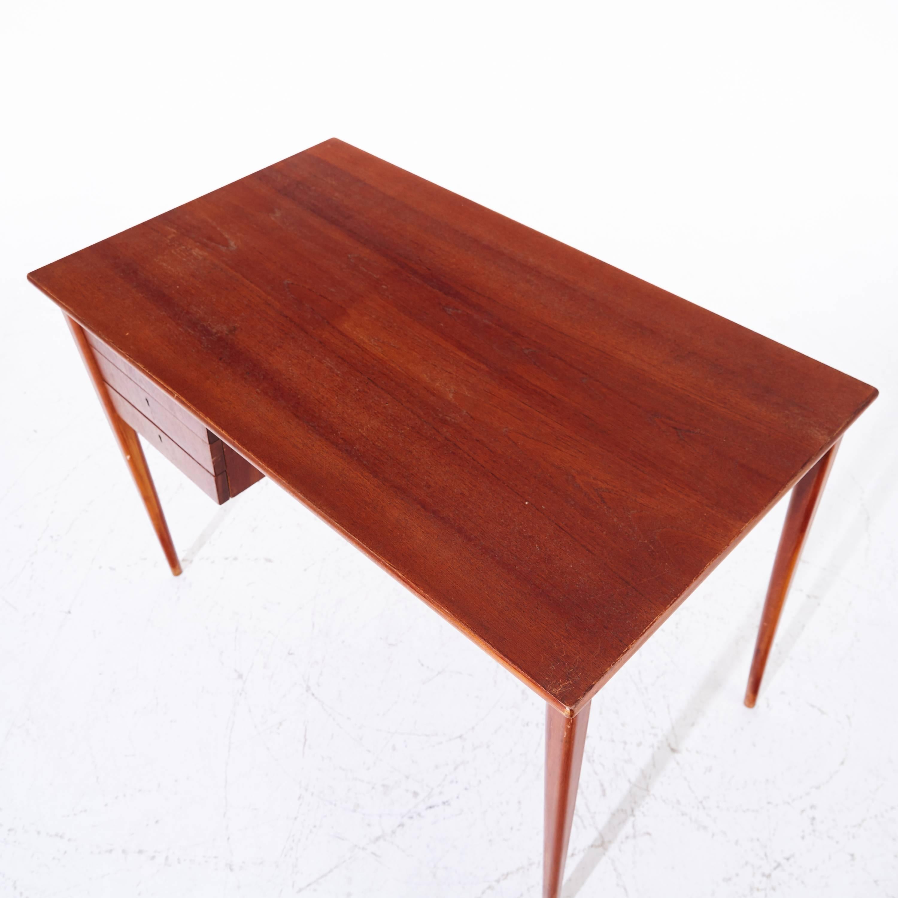 Scandinavian Modern Danish Teak Desk, Severin Hansen, Cabinetmaker, 1950s For Sale