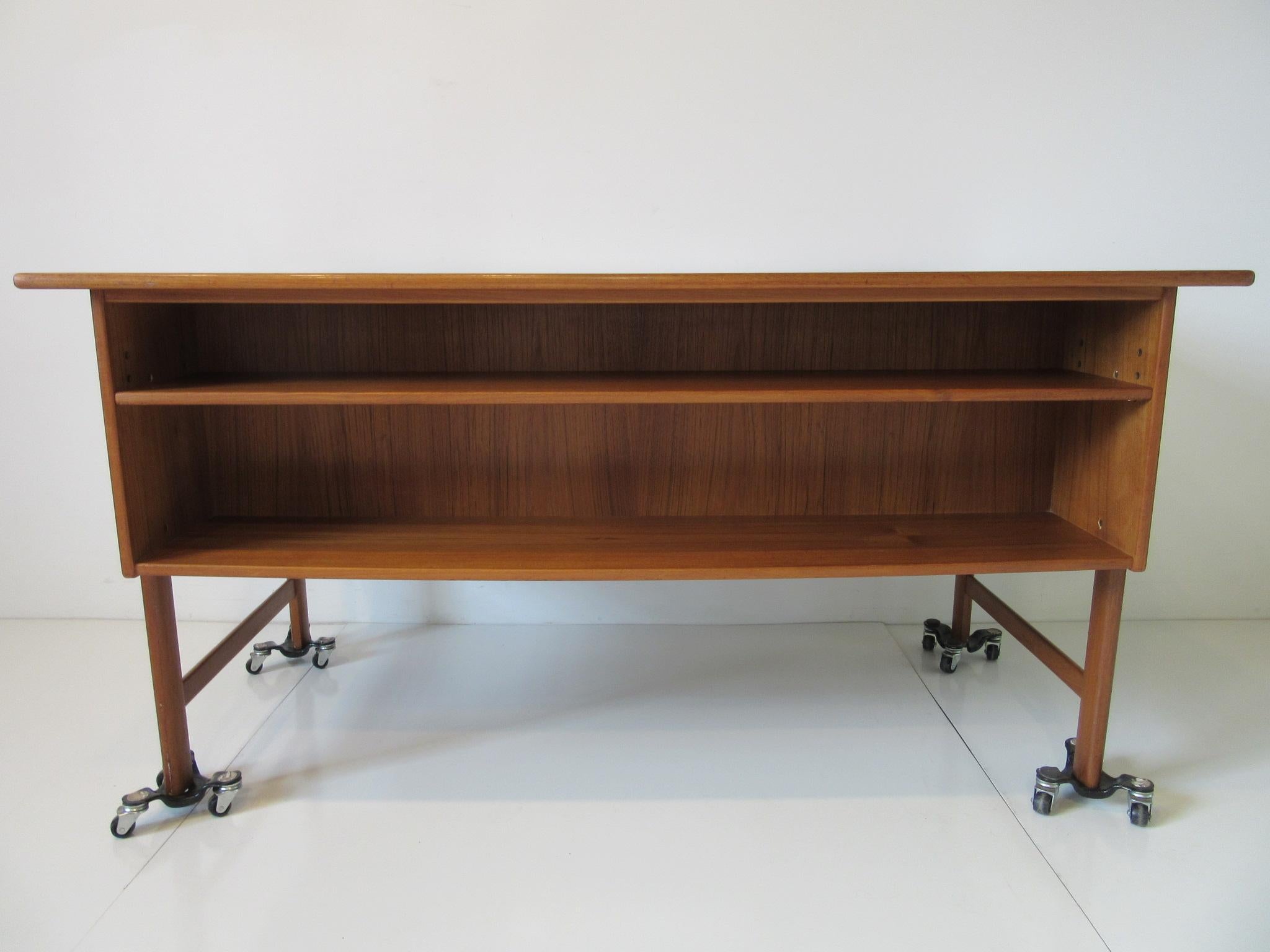 Danish Teak Desk with Bookcase in the Style of Vodder & Kai Kristiansen 8