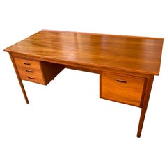 Danish Teak Desk with Front Bookcase