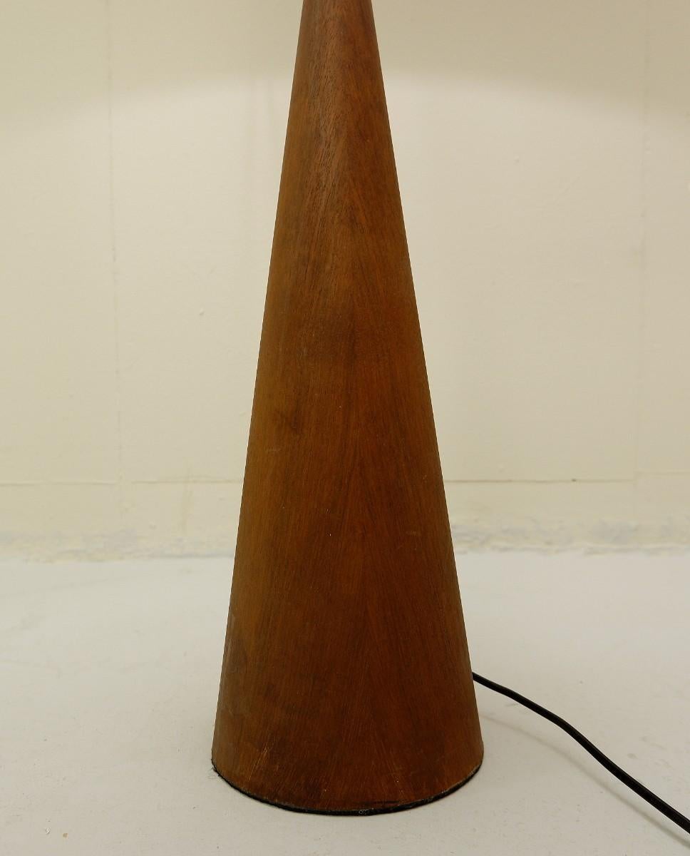Mid-Century Modern Danish Teak Diabolo Lamp, Fog Morup, 1950s