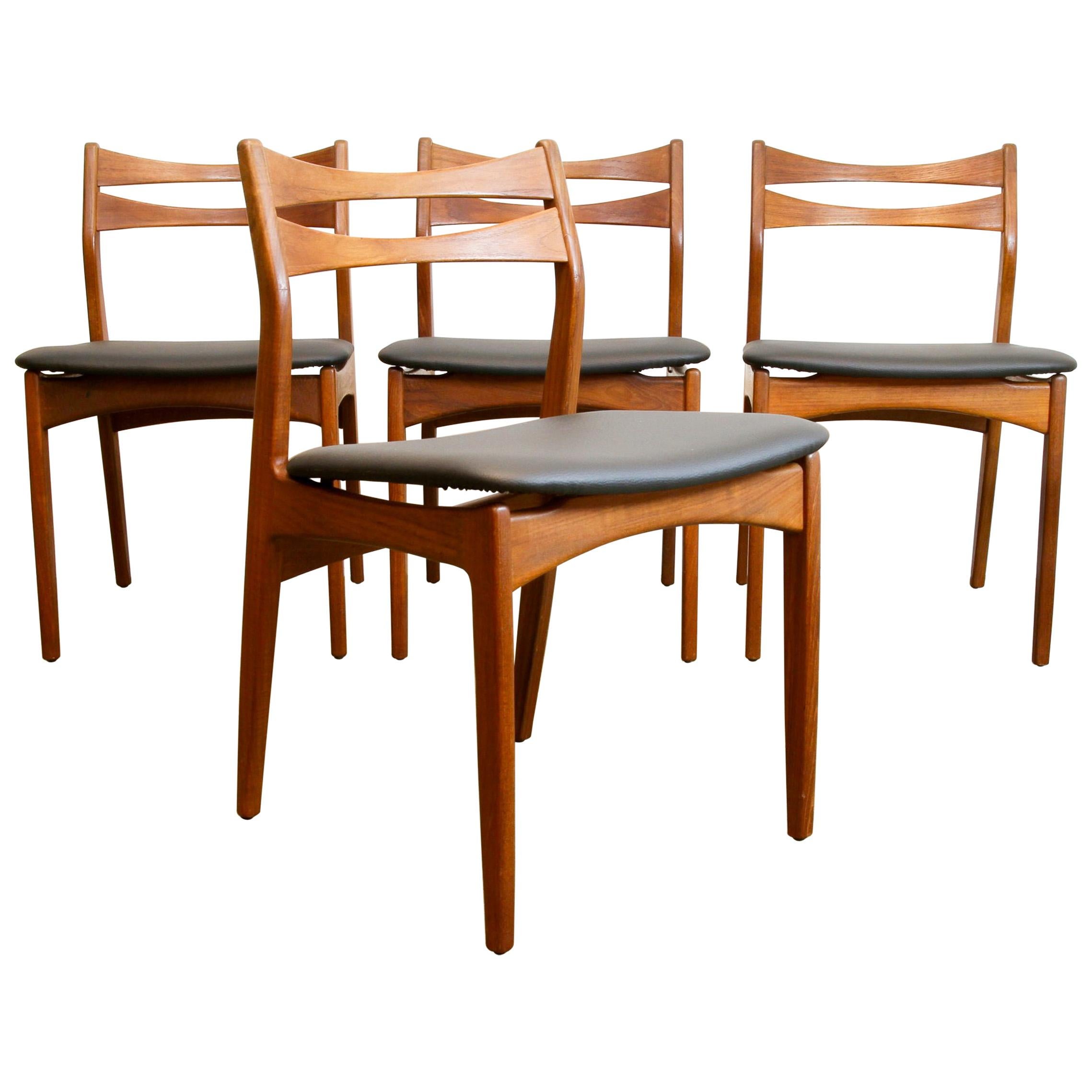 Danish Teak Dining Chairs 1960s Set of 4