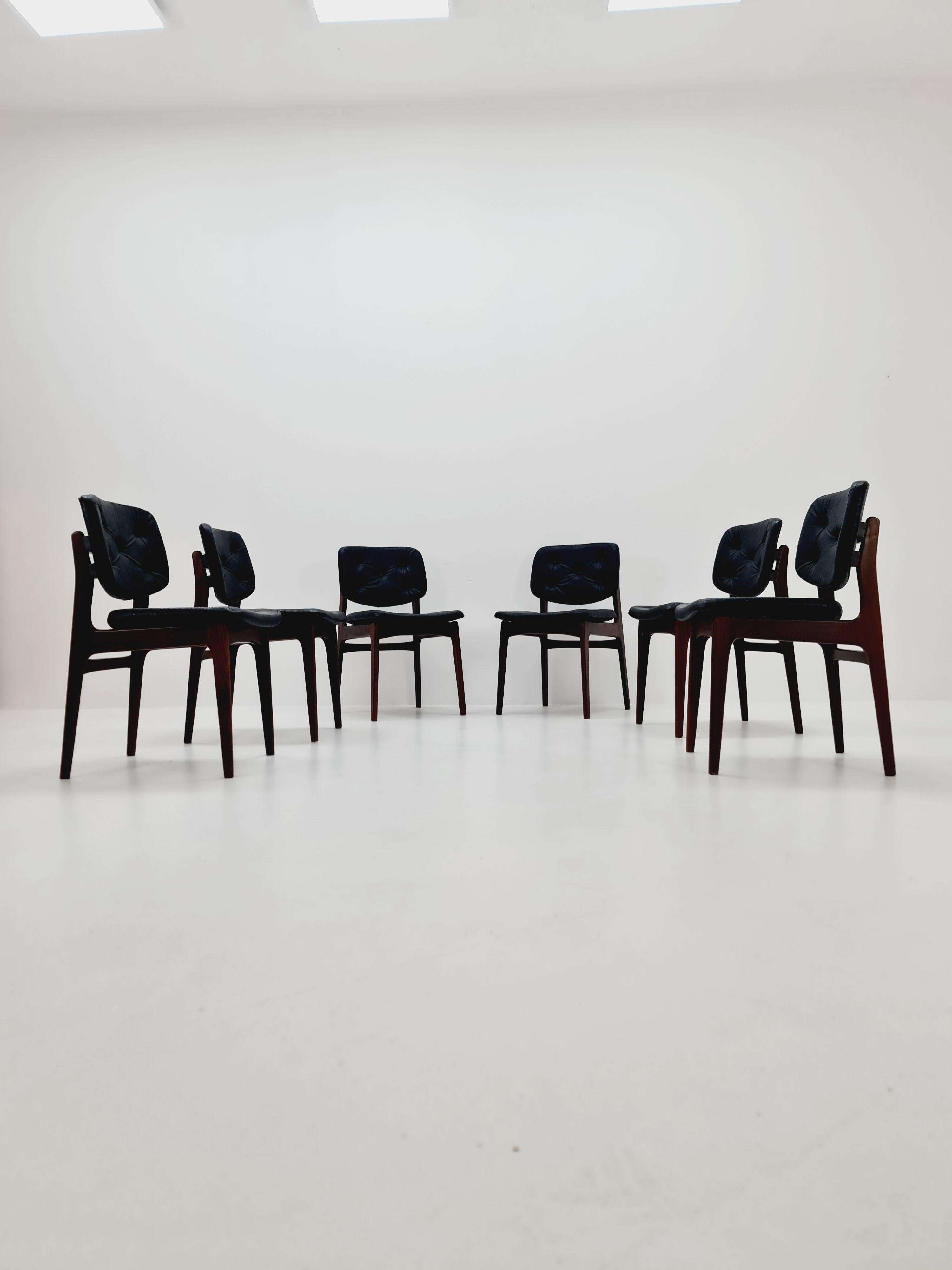 Danese Teak danese  sedie da pranzo   Anni '60, set di 6 in vendita