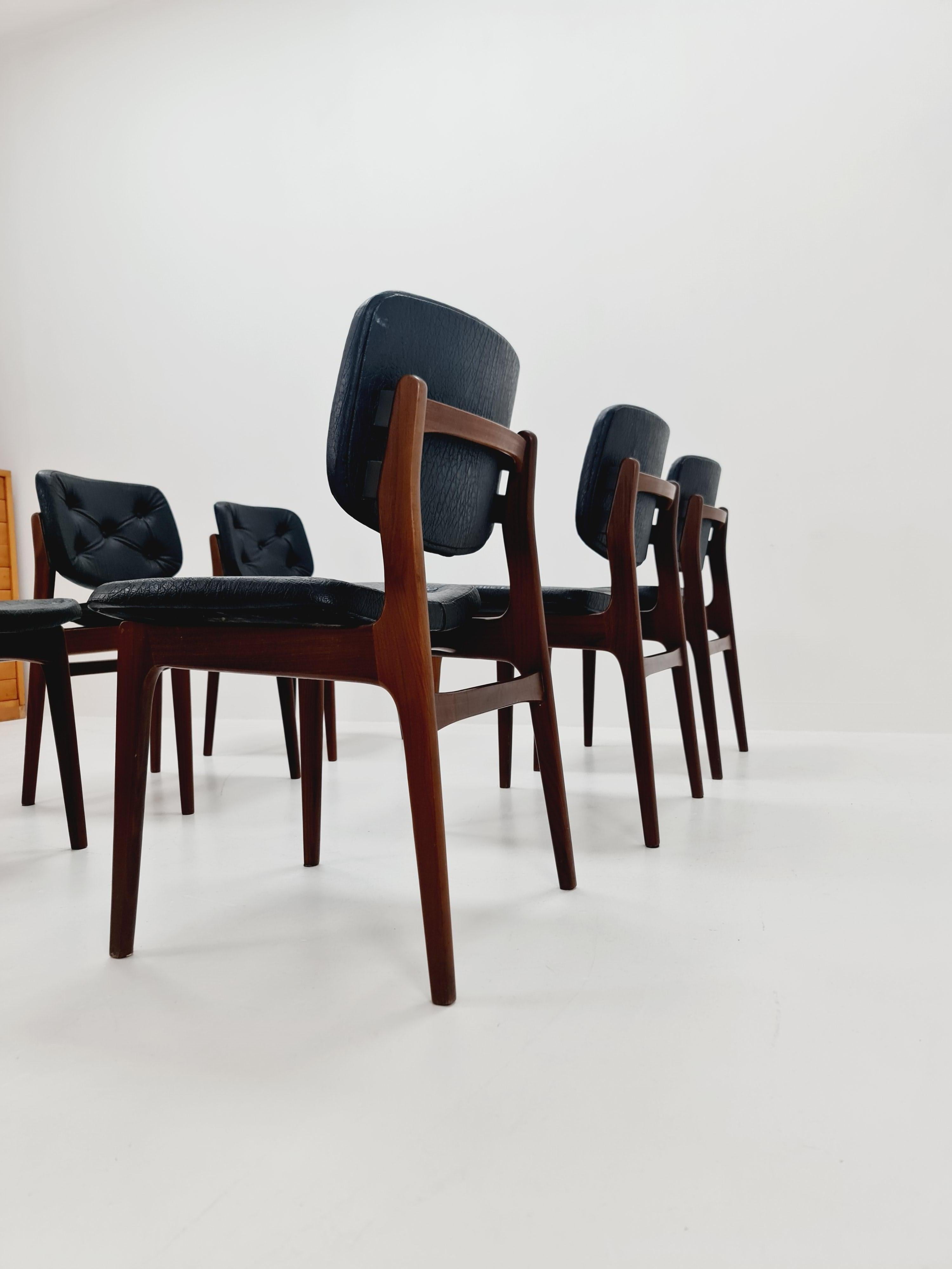 Teak danese  sedie da pranzo   Anni '60, set di 6 In condizioni ottime in vendita a Gaggenau, DE
