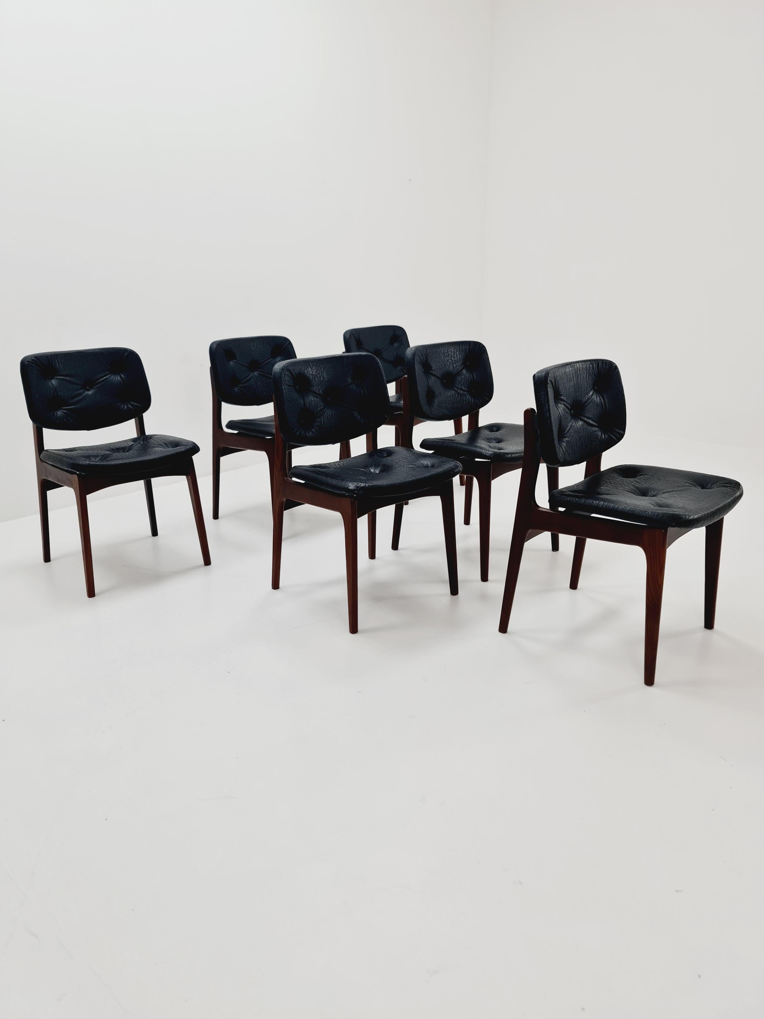 Teak danese  sedie da pranzo   Anni '60, set di 6 in vendita 2