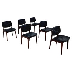 Danish teak  dining chairs   1960s, set of 6