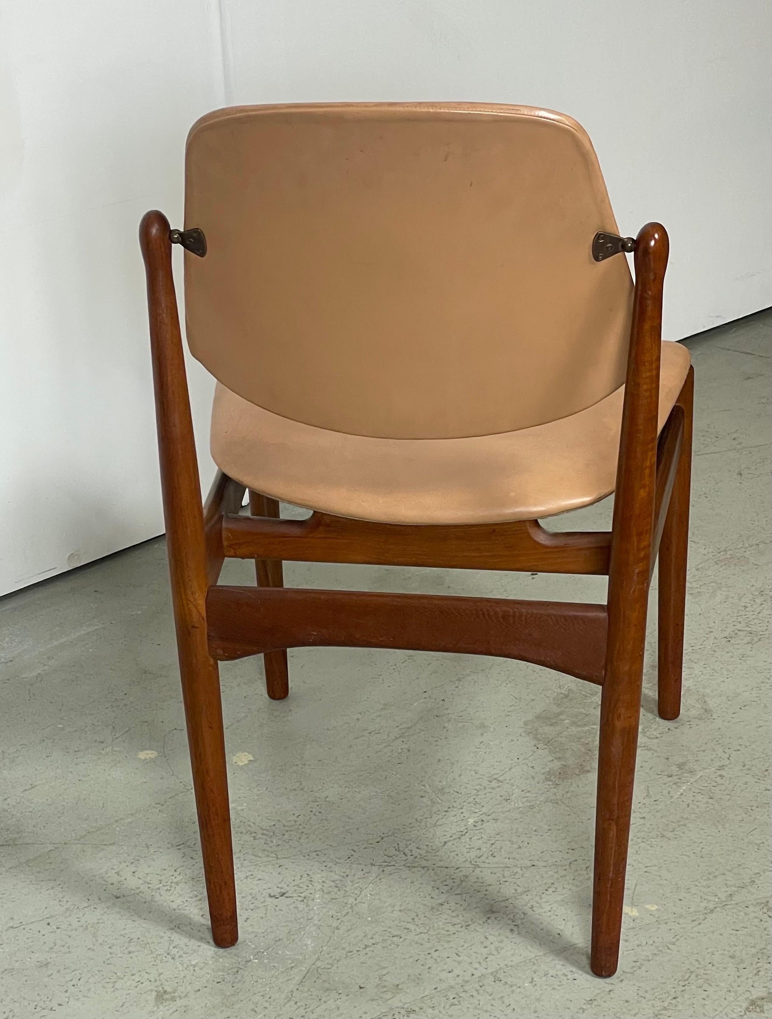Scandinavian Modern Danish Teak Dining Chairs by Arne Vodder, 1950s  For Sale