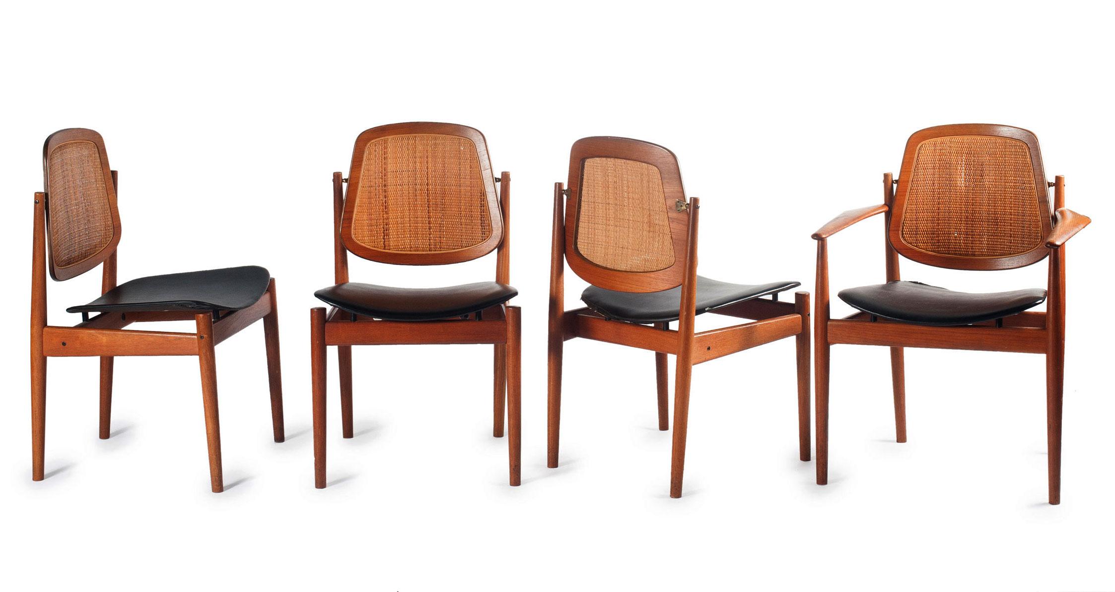20th Century 8x Danish Teak Dining Chairs by Arne Vodder model 205 & 206, 1950s For Sale