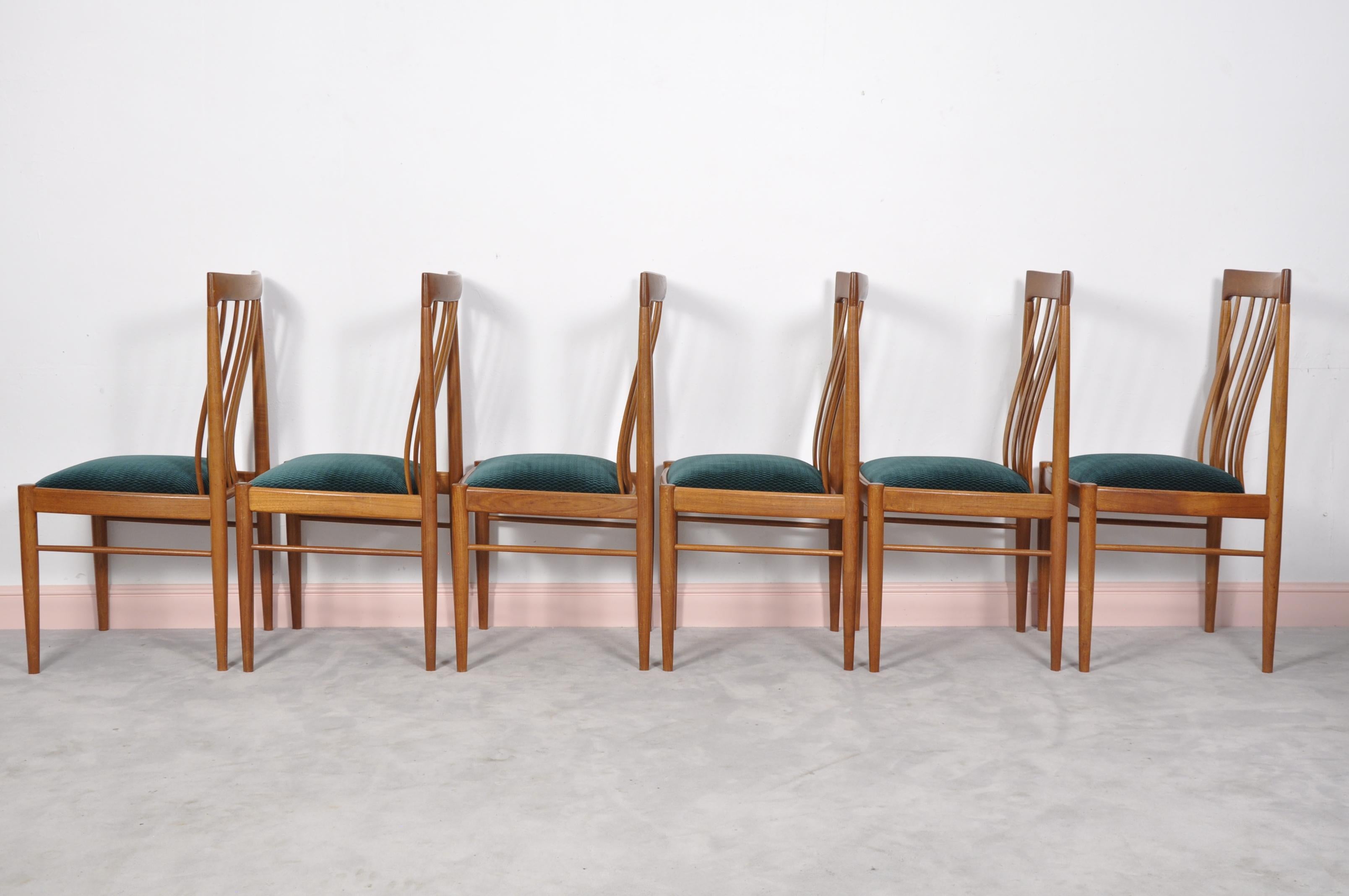 Scandinavian Modern Danish Teak Dining Chairs by H. Klein for Bramin 1960s, Set of Six