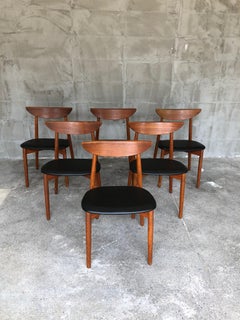 Danish Teak Dining Chairs by Harry Ostergaard, 1960s Set of Six