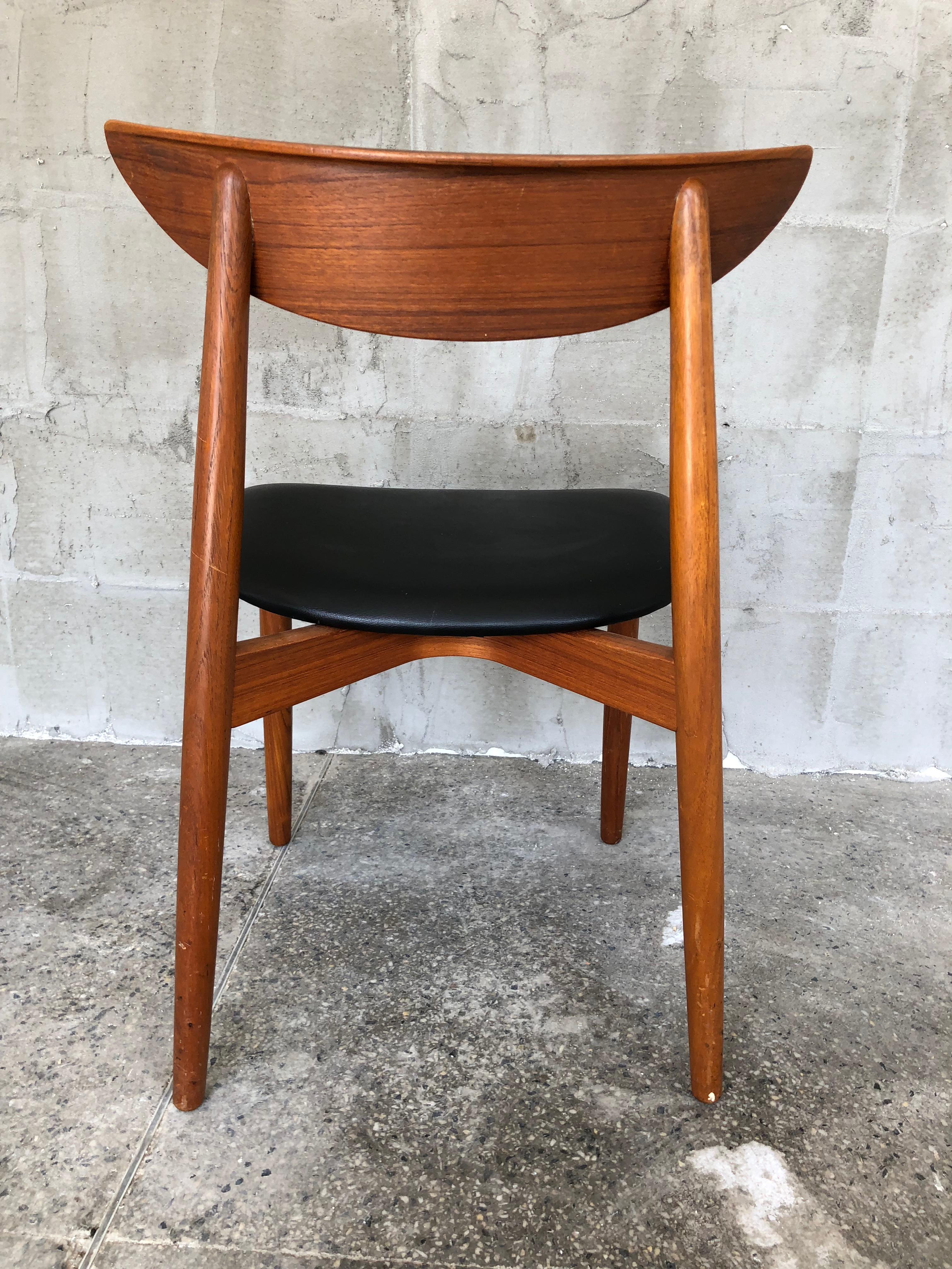 Mid-20th Century Danish Teak Dining Chairs by Harry Ostergaard, 1960s Set of Six For Sale