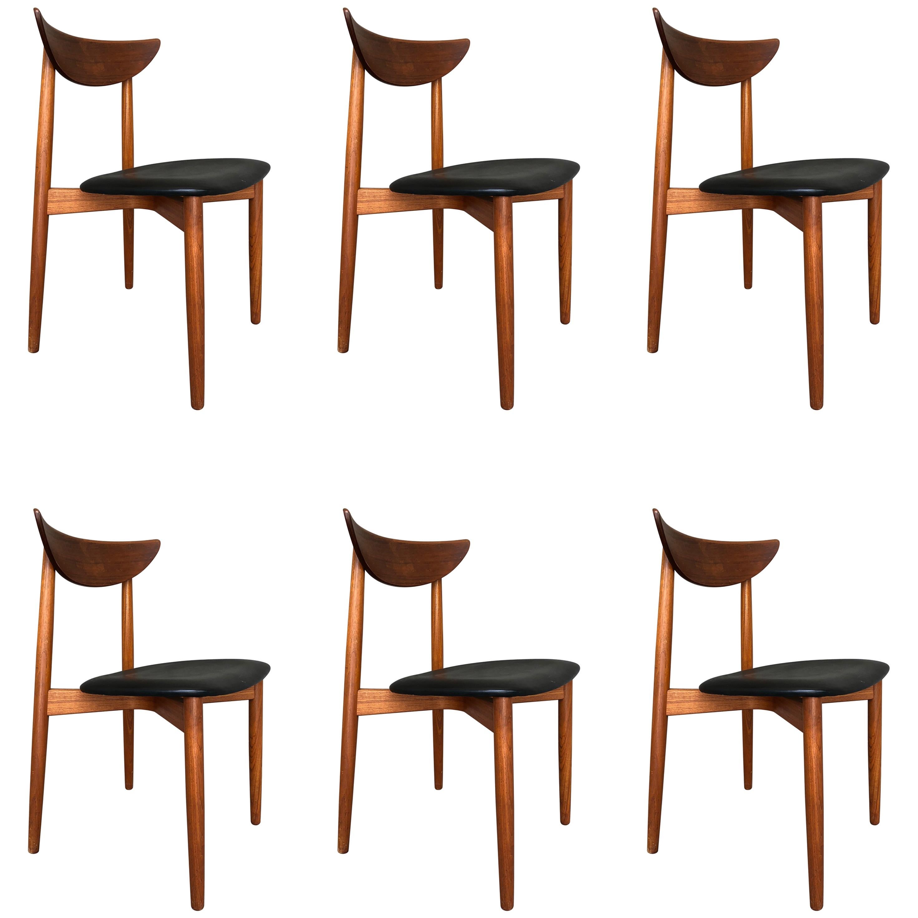 Danish Teak Dining Chairs by Harry Ostergaard, 1960s Set of Six For Sale