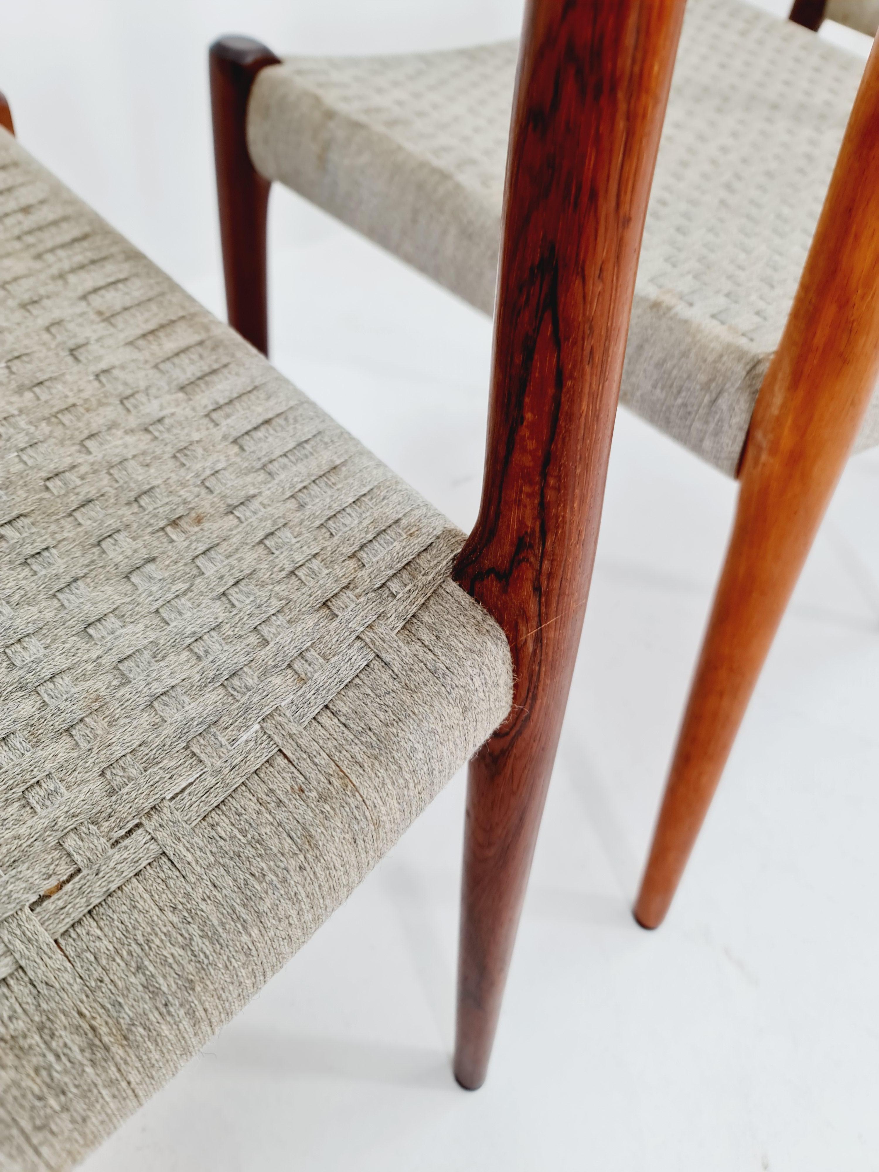 Teak Sedie da pranzo danesi in teak di Niels O. Moller , modello 7 , set di 6 , anni '60 in vendita