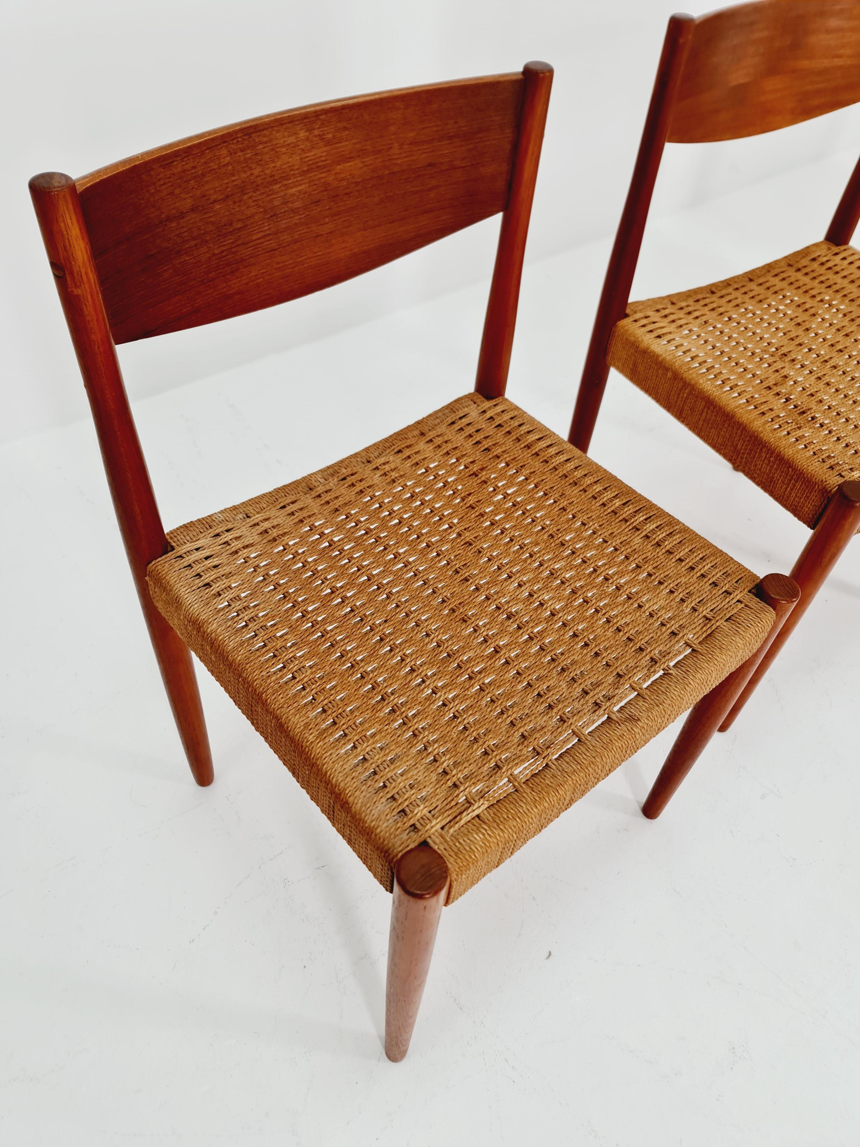 Danese Sedie da pranzo danesi in teak di Poul Volther per Frem Rojle Frem 1960, set di 4 pezzi in vendita