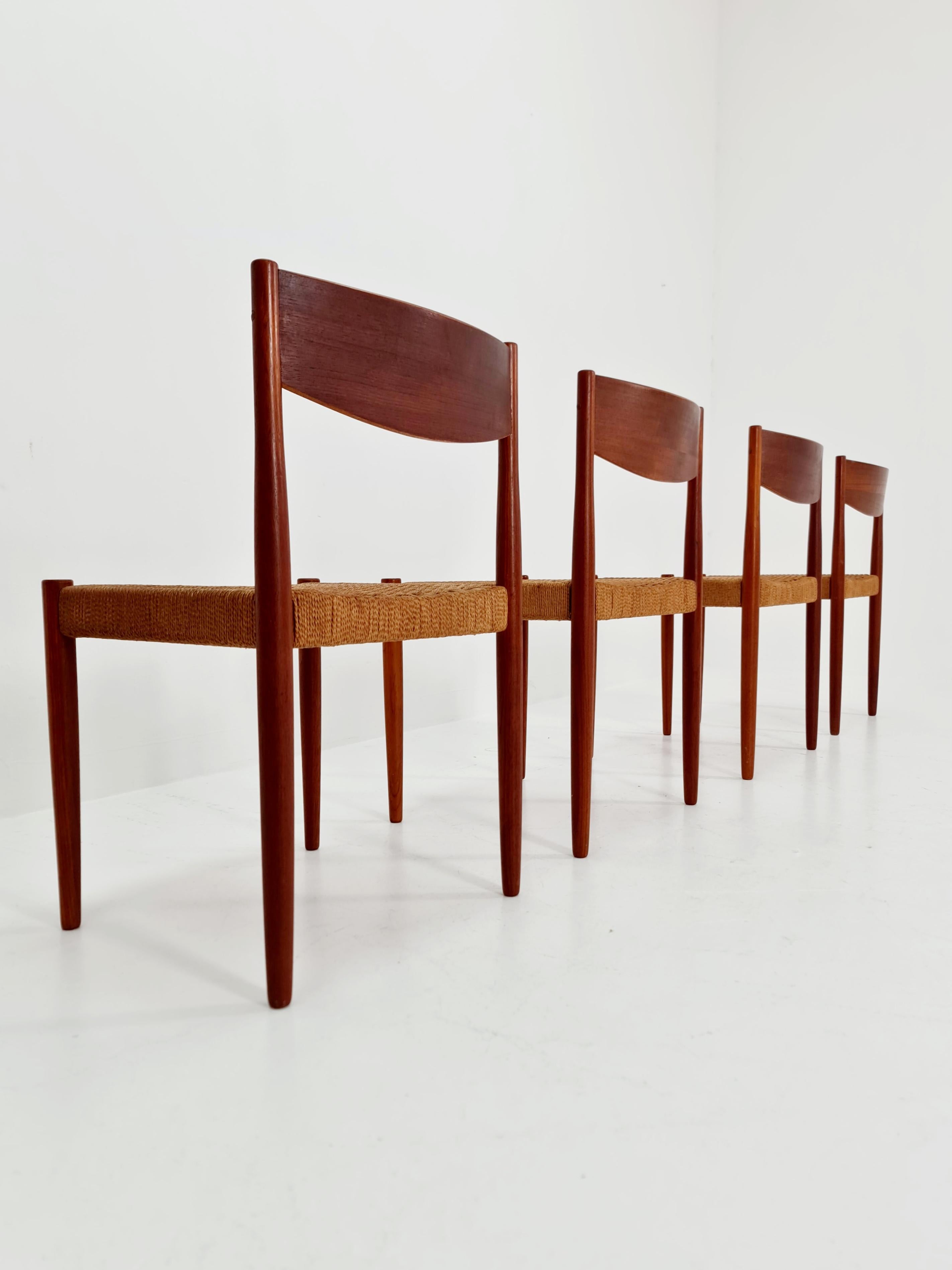 Sedie da pranzo danesi in teak di Poul Volther per Frem Rojle Frem 1960, set di 4 pezzi In condizioni buone in vendita a Gaggenau, DE