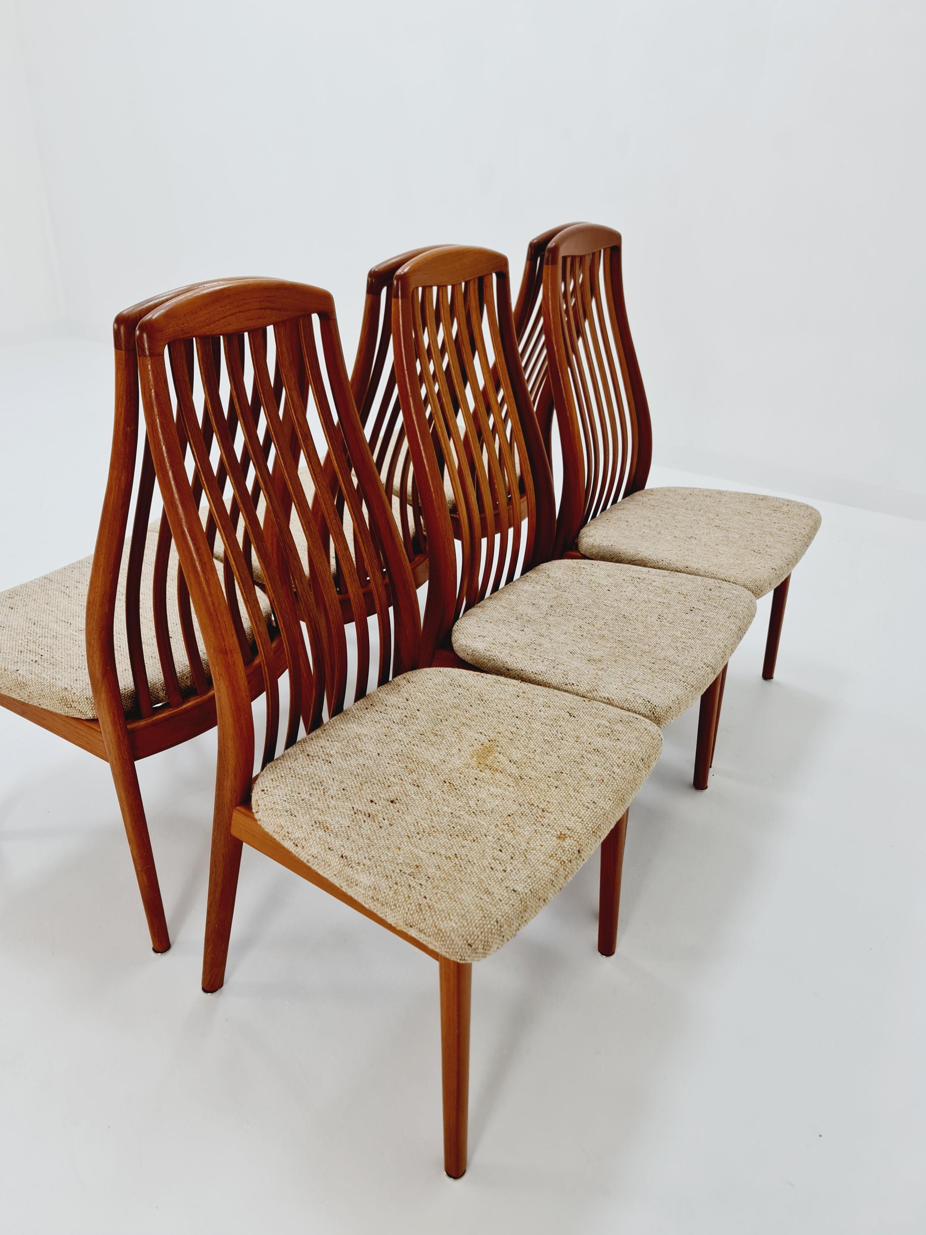 Danish teak dining chairs by Schou Andersen 1960s, set of 6 For Sale 5