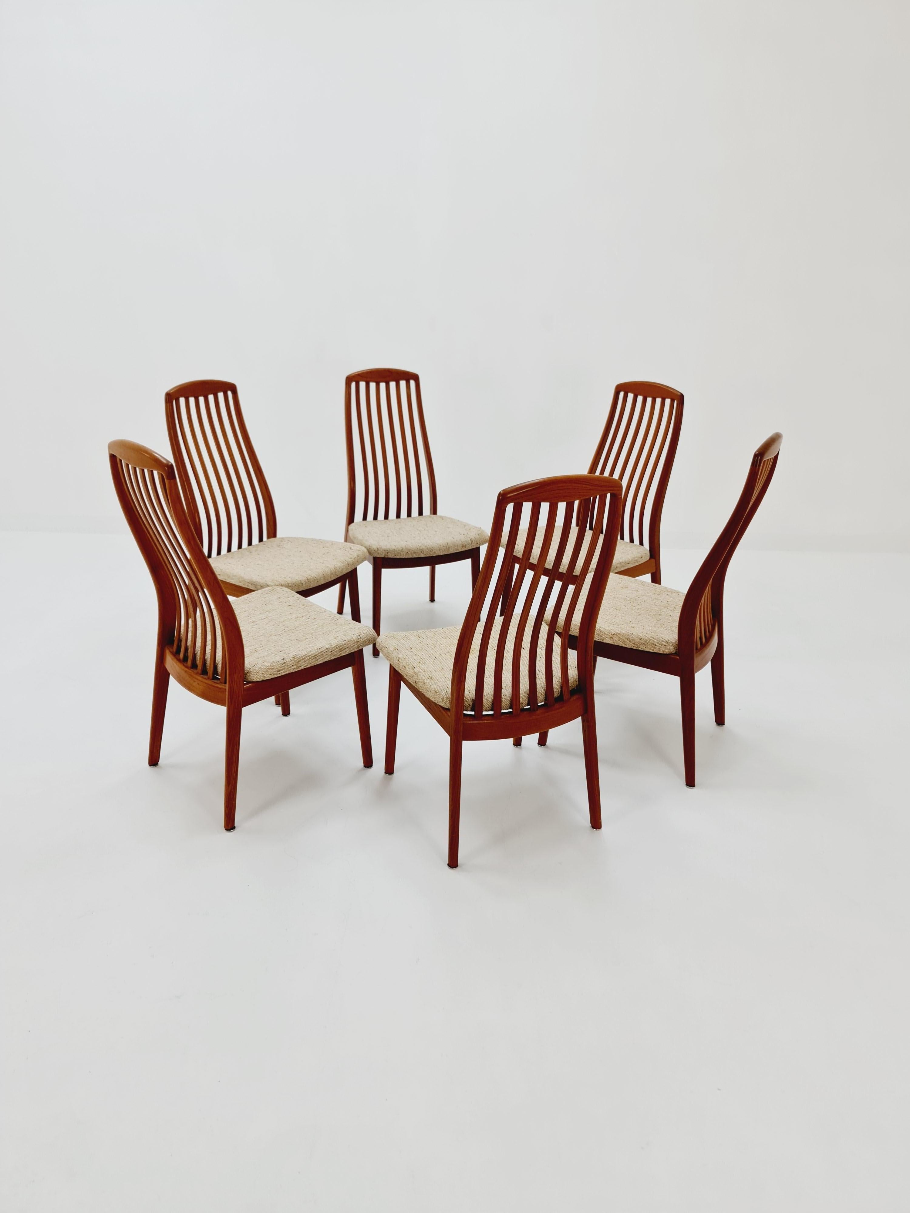Danish teak dining chairs by Schou Andersen 1960s, set of 6 For Sale 6