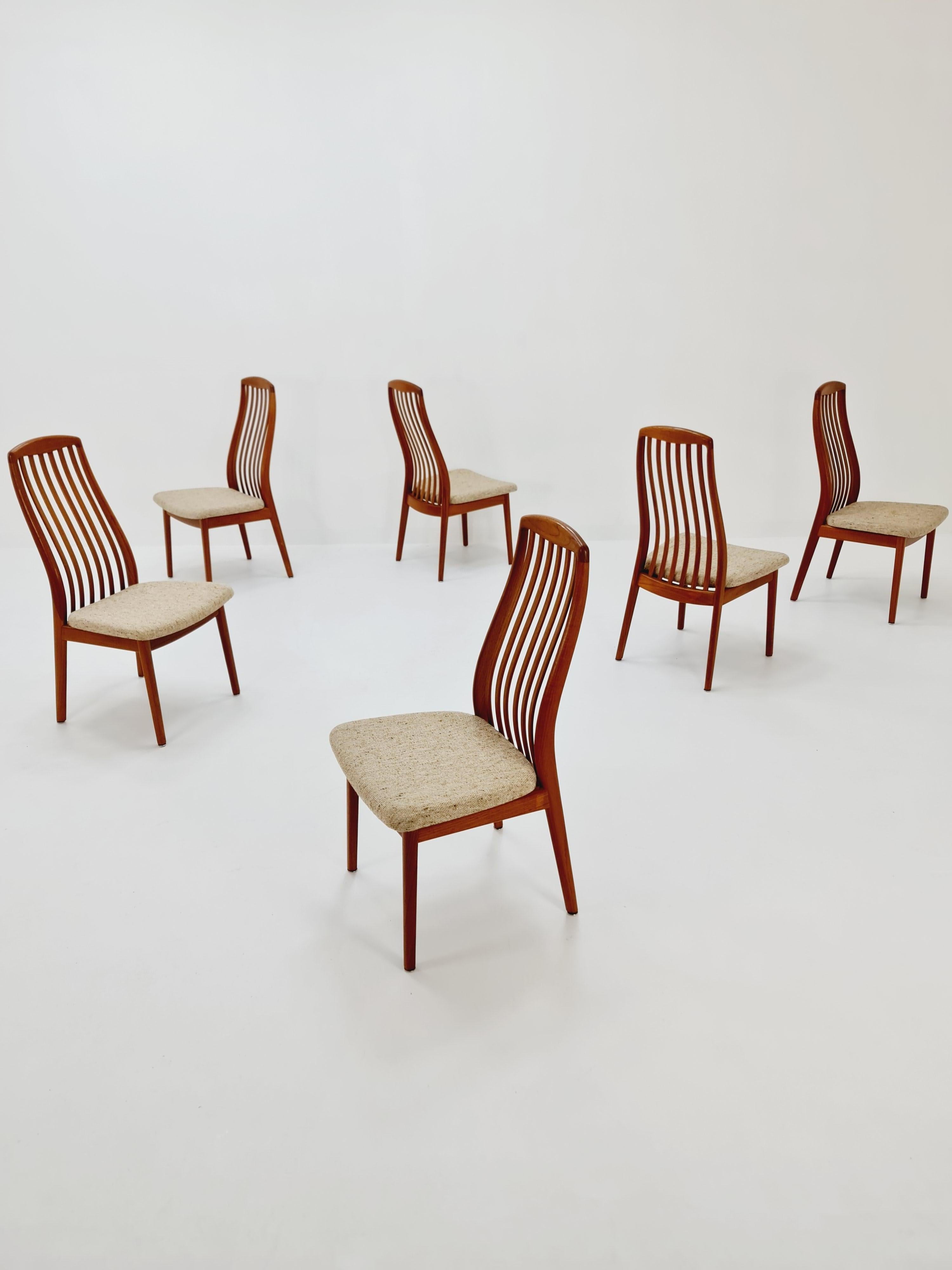 Mid-Century Modern Danish teak dining chairs by Schou Andersen 1960s, set of 6 For Sale