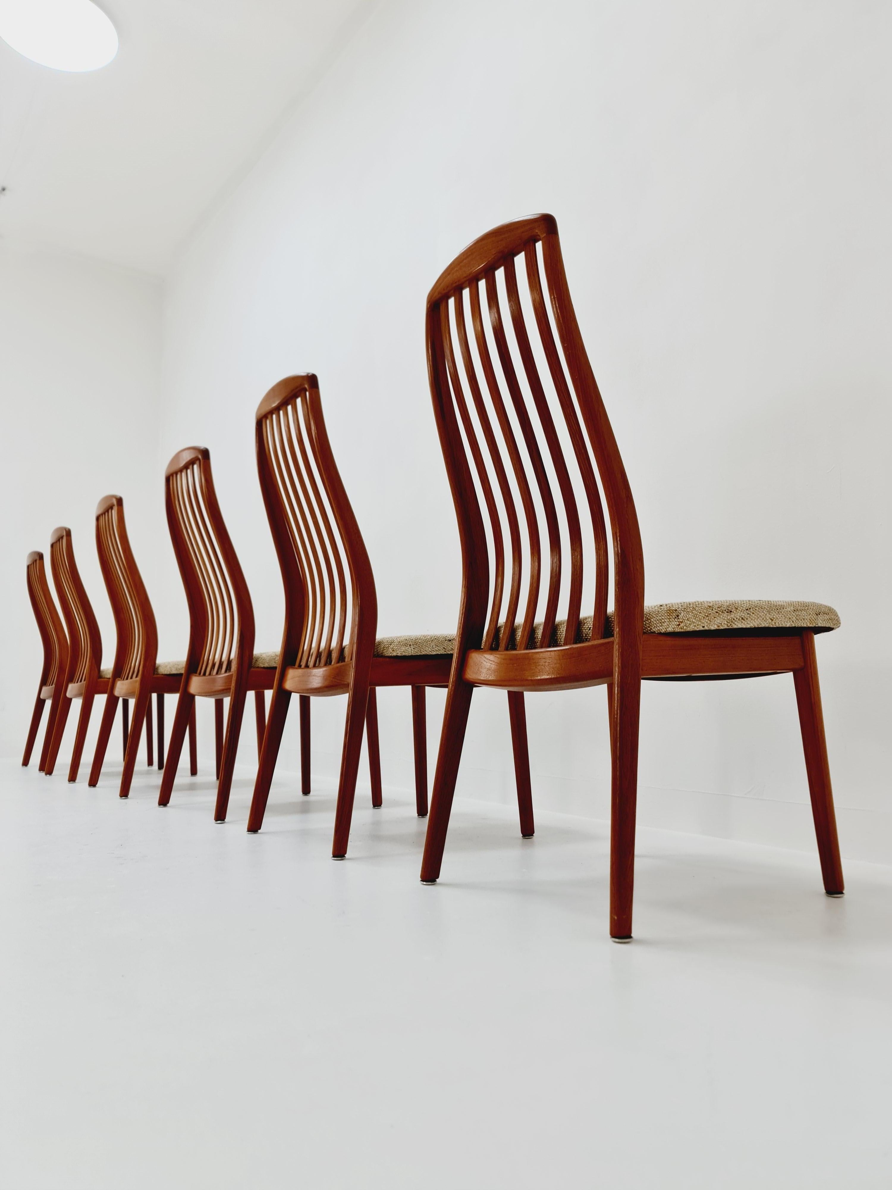 Mid-20th Century Danish teak dining chairs by Schou Andersen 1960s, set of 6 For Sale
