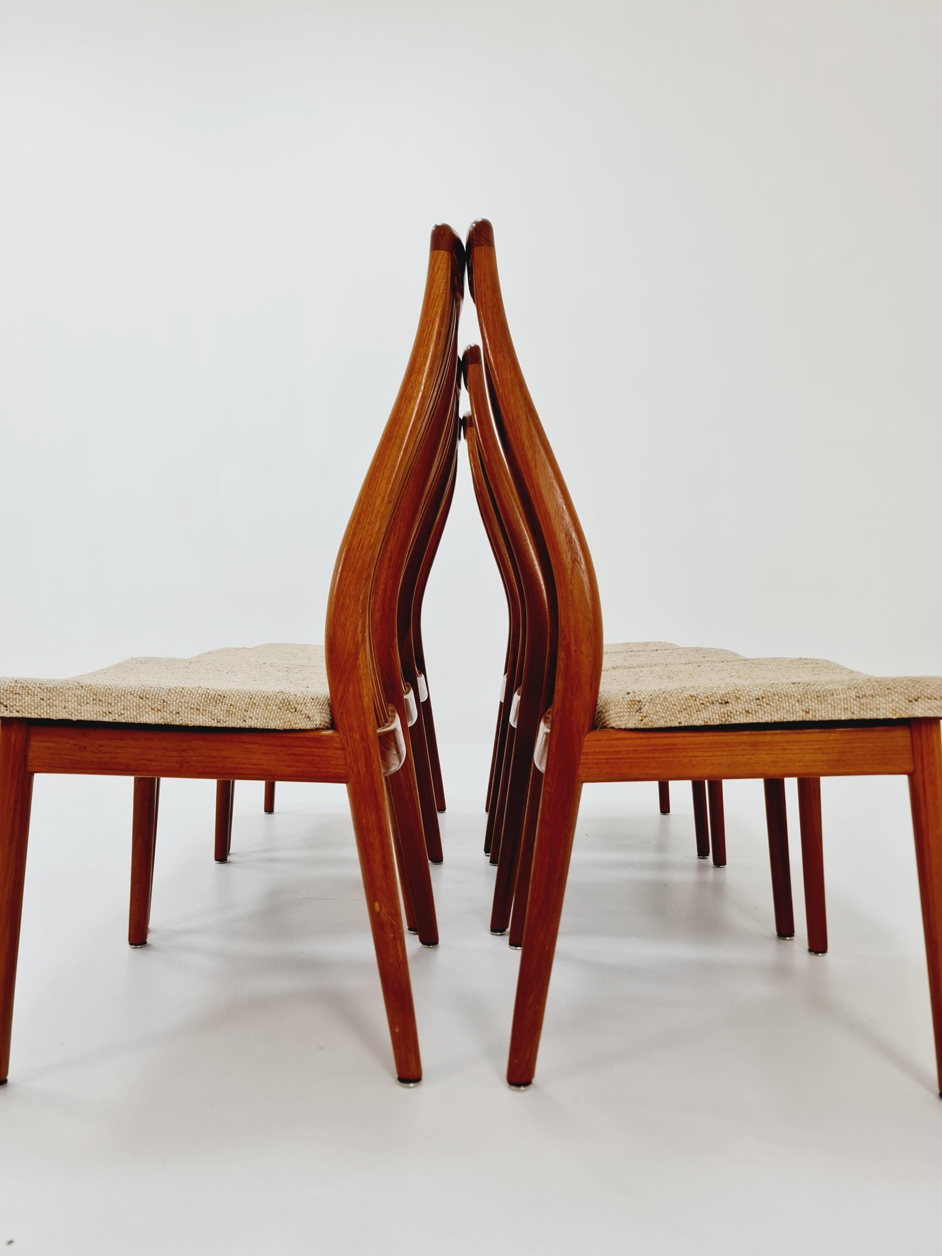 Danish teak dining chairs by Schou Andersen 1960s, set of 6 For Sale 2