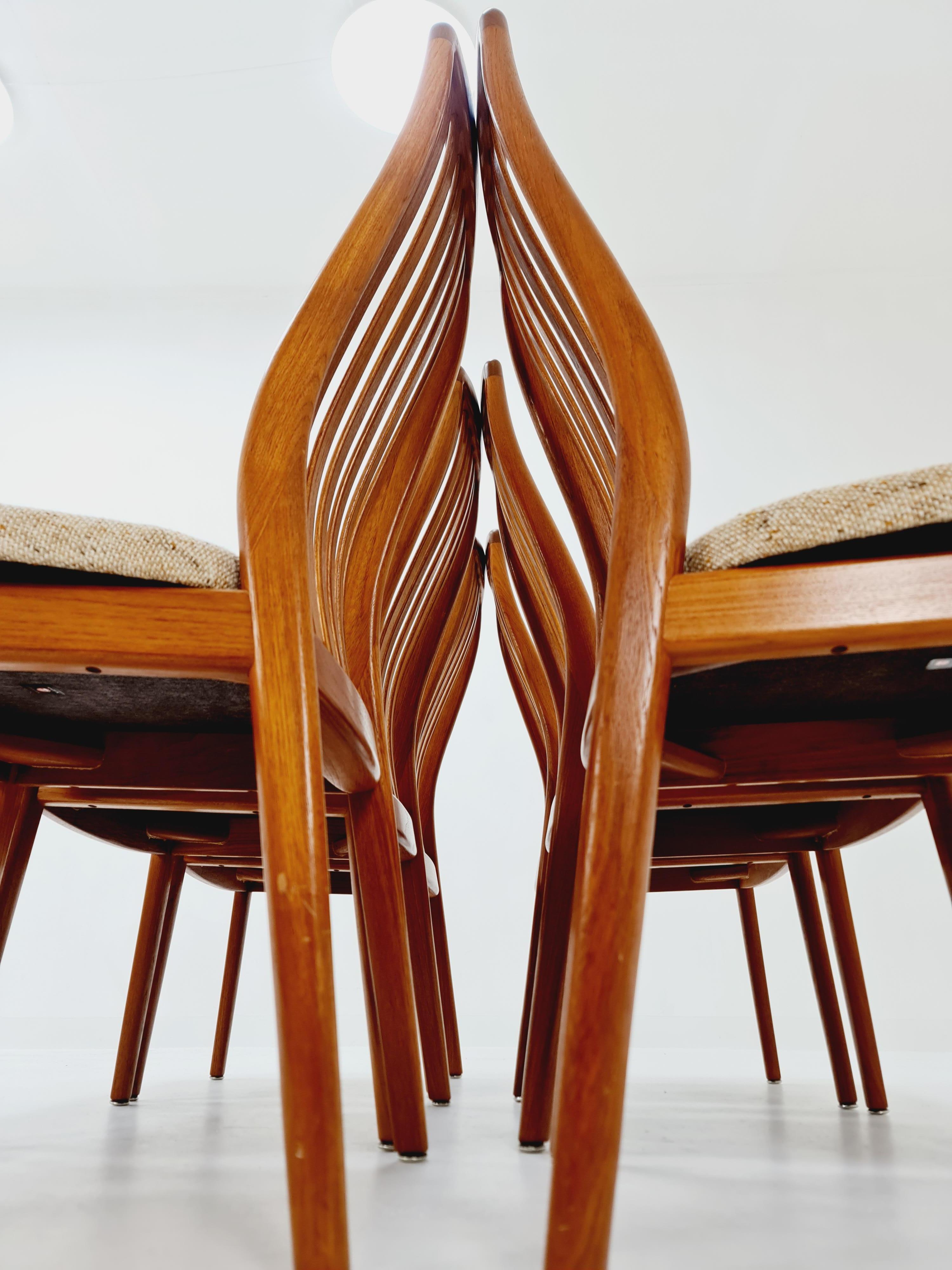 Danish teak dining chairs by Schou Andersen 1960s, set of 6 For Sale 3