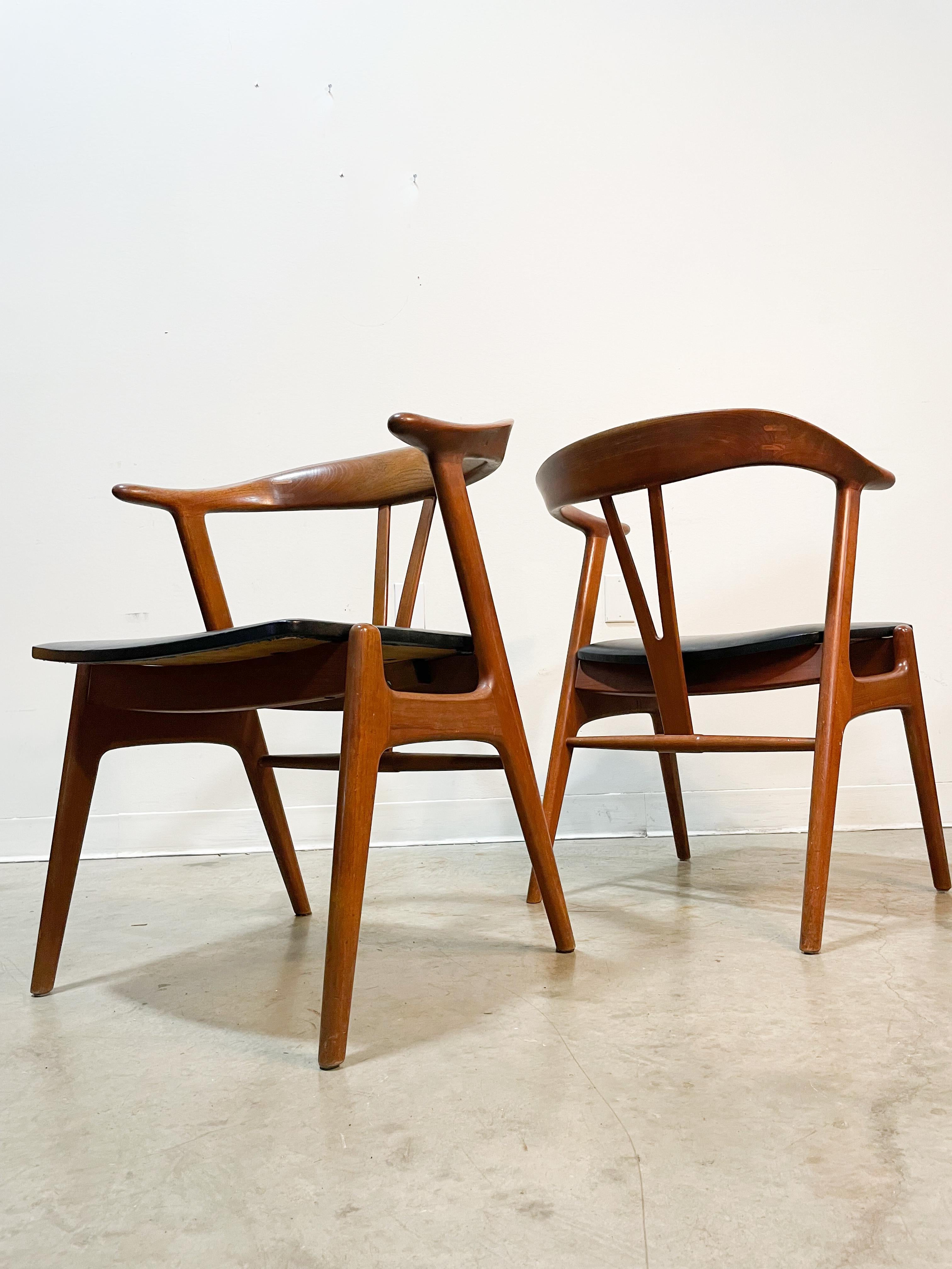 Danish Teak Dining Chairs by Tobjorn Afdal In Good Condition In Kalamazoo, MI