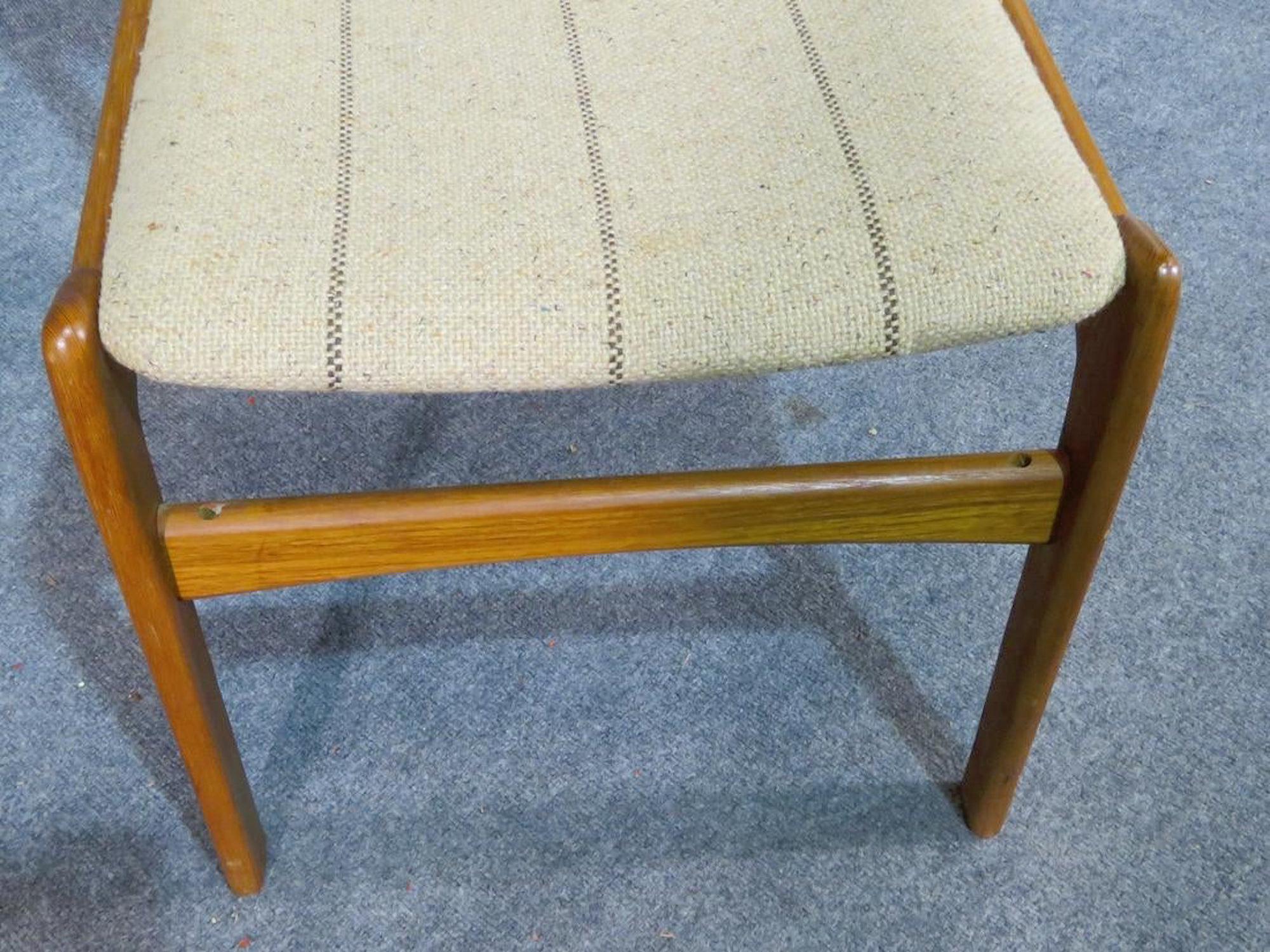 mid century modern teak dining chairs