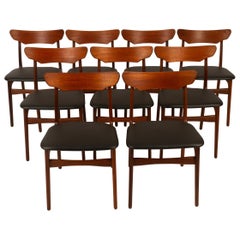 Danish Teak Dining Chairs from Schiønning & Elgaard 1960s, Set of 9