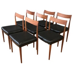 Danish Teak Dining Chairs in the Style of Kristiansen or Møller, Set of Seven