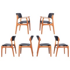 Chaises de salle à manger danoises en teck modèle OD-49 d'Erik Buch pour Oddense Maskinsnedkeri