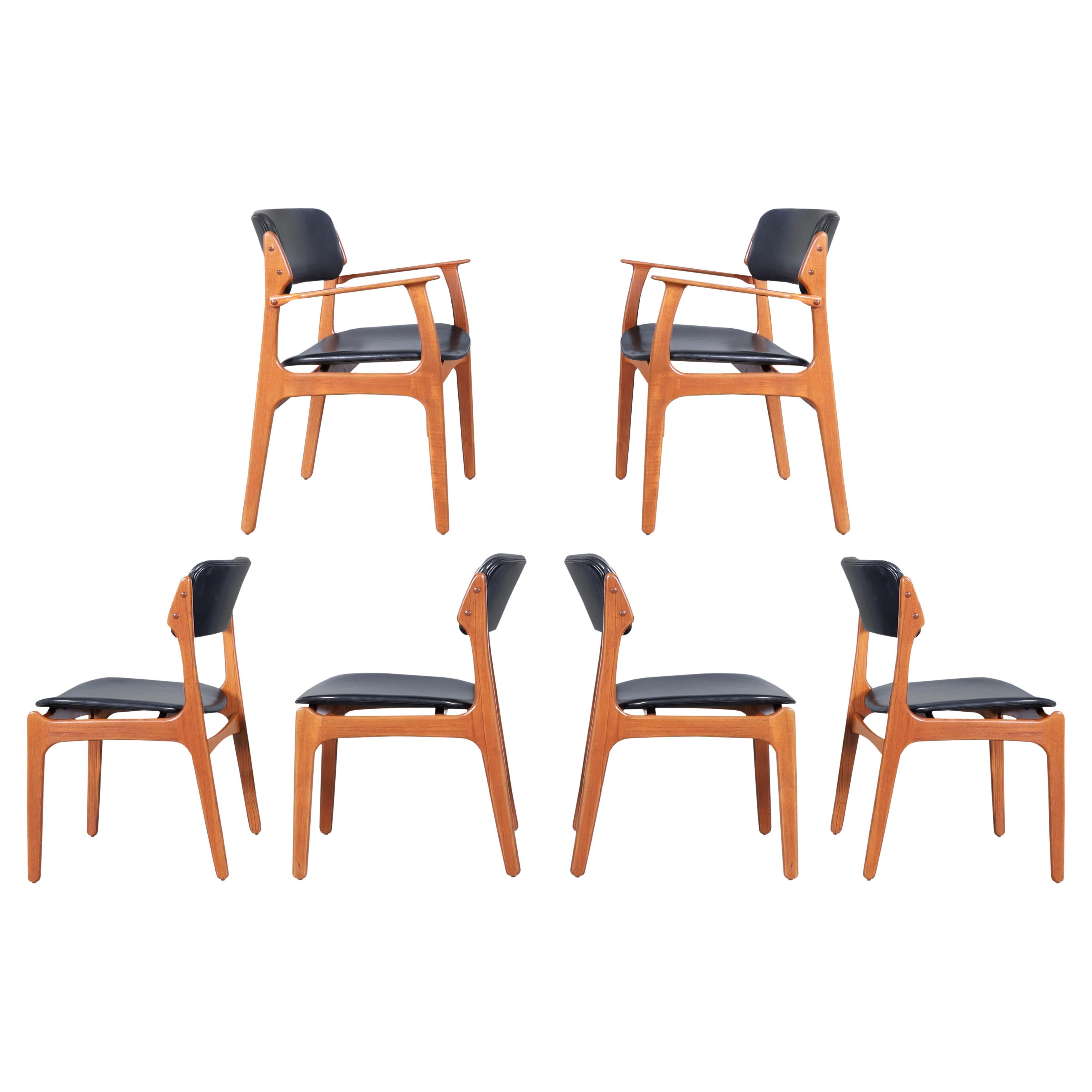 Danish Teak Dining Chairs Model OD-49 by Erik Buch for Oddense Maskinsnedkeri