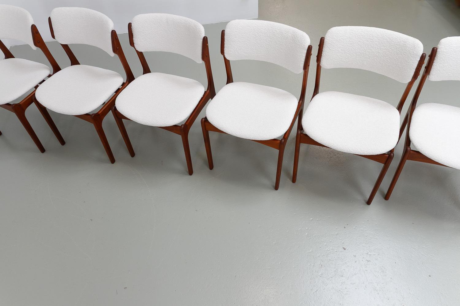 Sedie da pranzo danesi in teak OD49 di Erik Buch per Oddense, anni '60. Set di 6 pezzi. in vendita 4