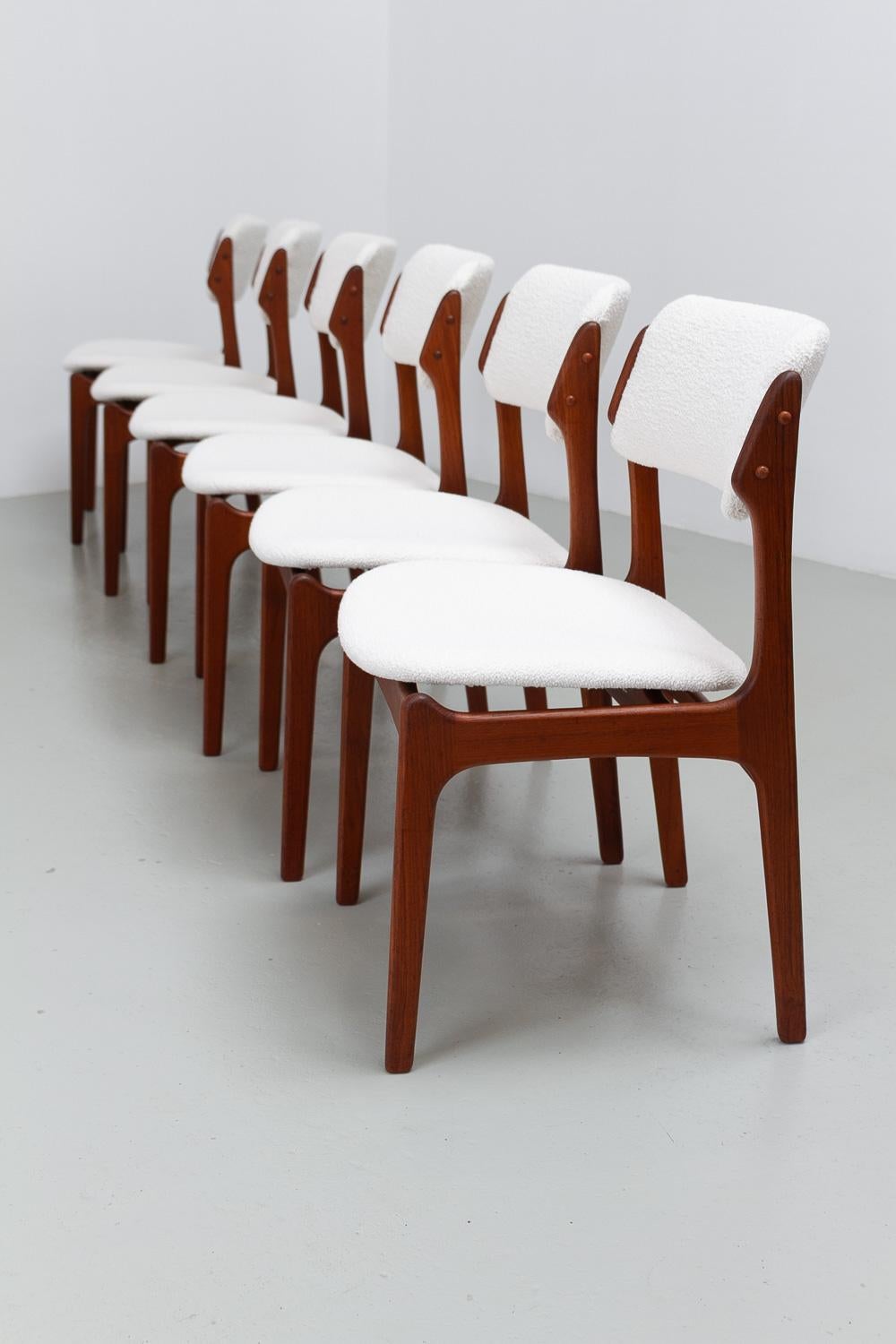Sedie da pranzo danesi in teak OD49 di Erik Buch per Oddense, anni '60. Set di 6 pezzi. in vendita 2