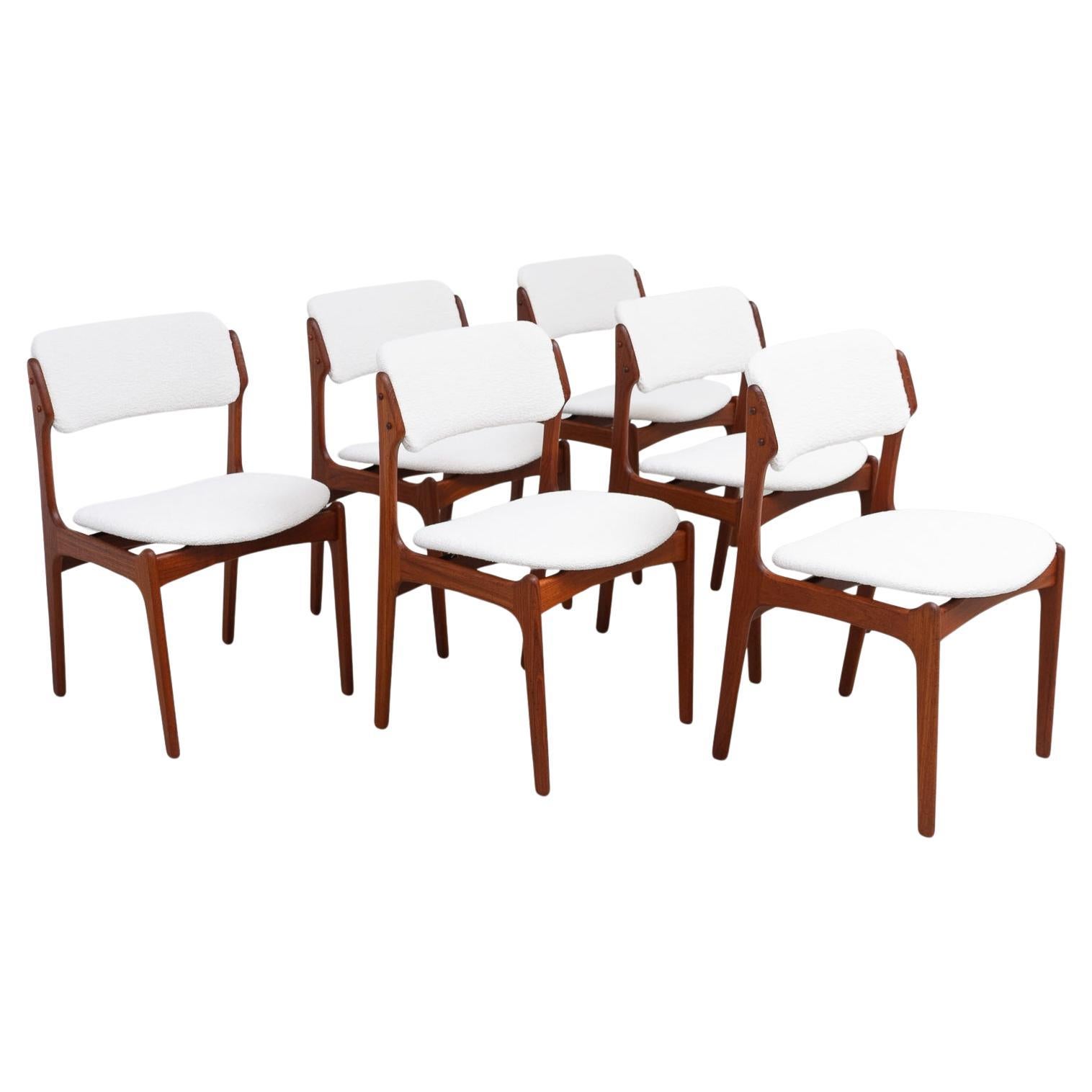 Sedie da pranzo danesi in teak OD49 di Erik Buch per Oddense, anni '60. Set di 6 pezzi. in vendita