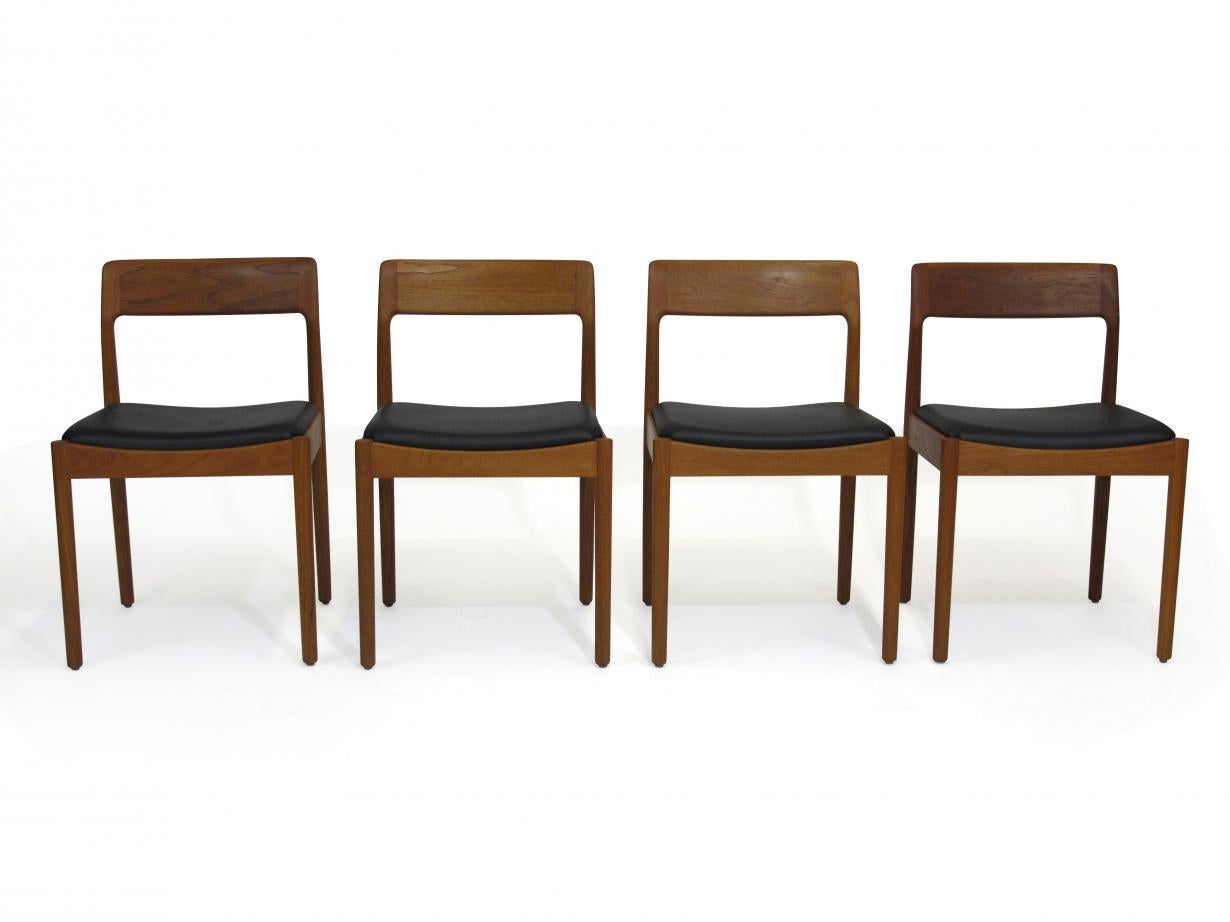 Danish Teak Dining Chairs, Set of 4 4