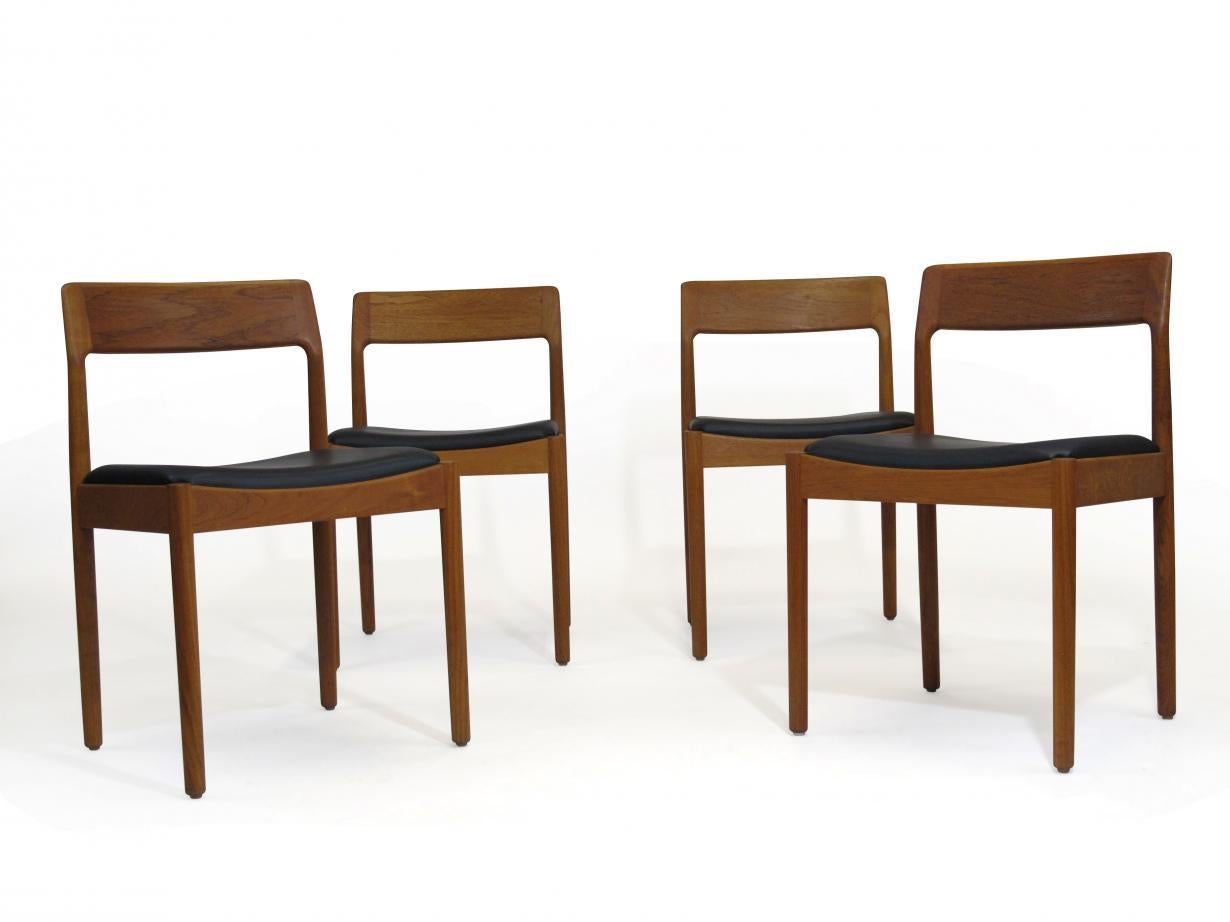 Danish Teak Dining Chairs, Set of 4 2