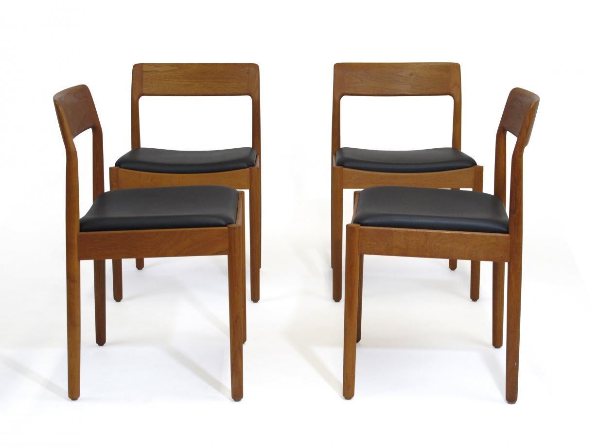 Danish Teak Dining Chairs, Set of 4 3