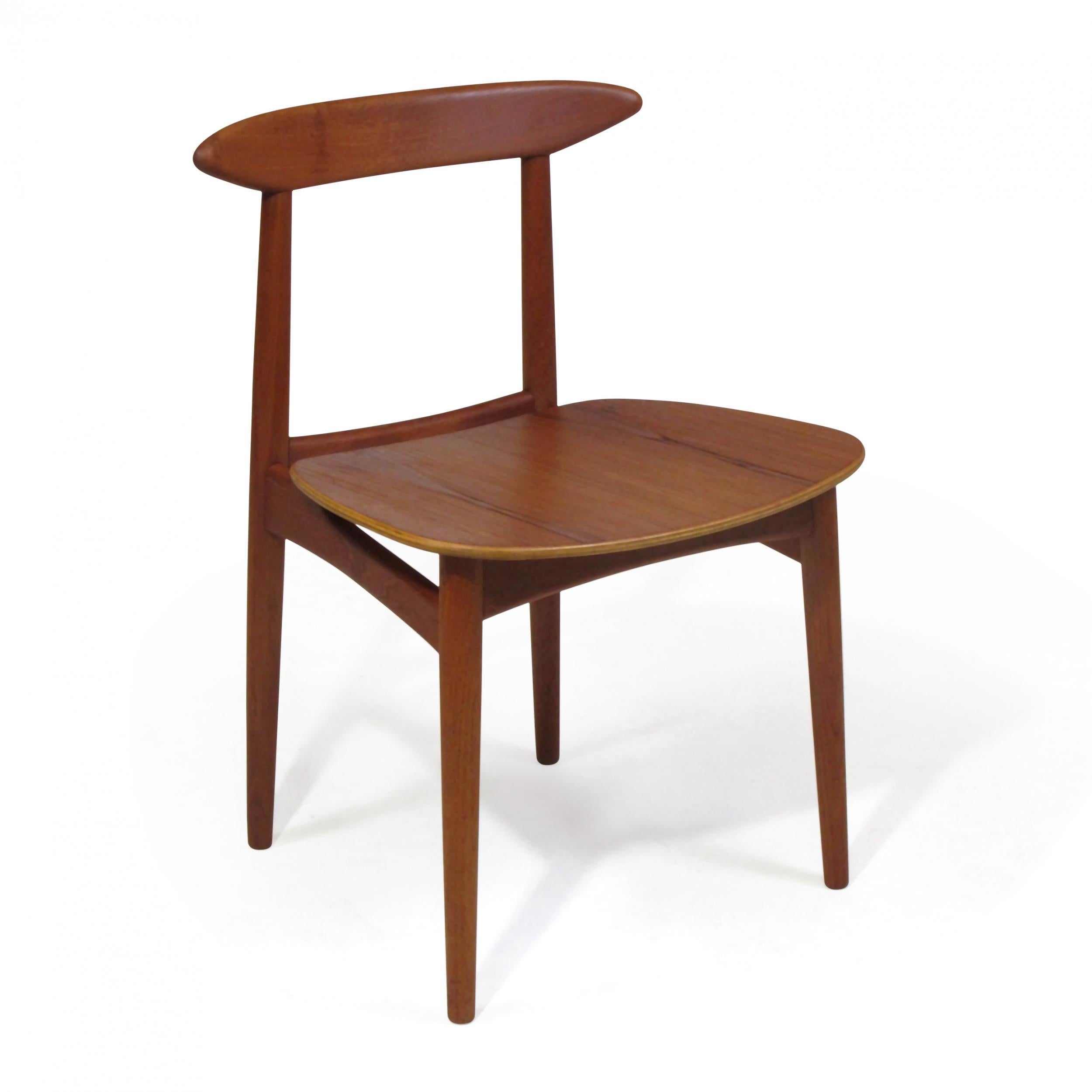 Danish Teak Dining Chairs with Wooden Seats In Excellent Condition For Sale In Oakland, CA