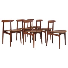 Used Danish Teak Dining Chairs with Wooden Seats