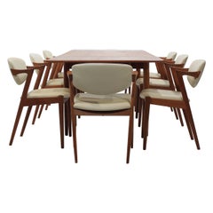 Dänisches Esstischset aus Teakholz, 8 Kai Kristiansen Modell 42 Stühle & Moreddi Esstisch