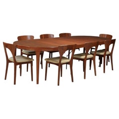 Danish Teak Dining Set 8 Niels Koefoed Peter Chairs and 1 Jørgen Linde Table