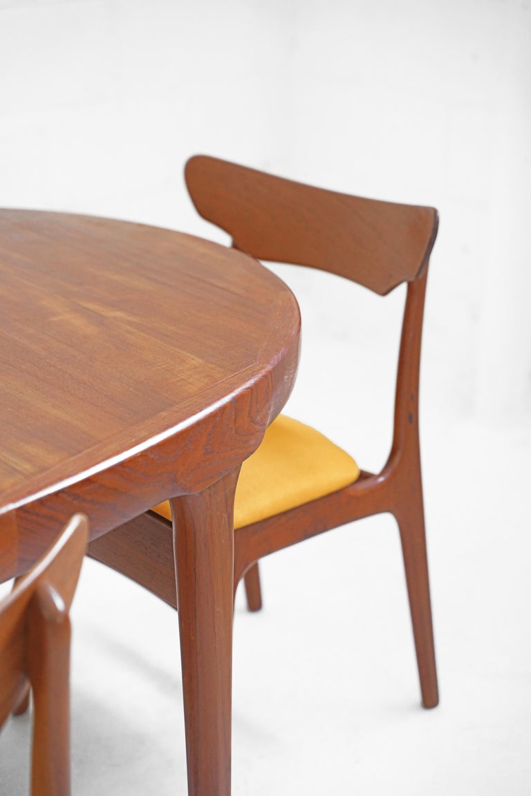 Danish Teak Dining Table with Extension Leaf by Ib KofodLarsen for