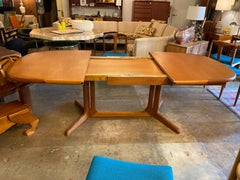 Danish Teak Dining Table with Two Leaves