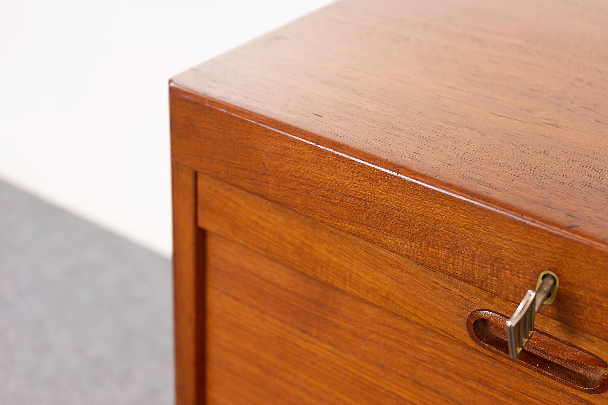 Danish Teak Double Bank Filing Cabinet 4